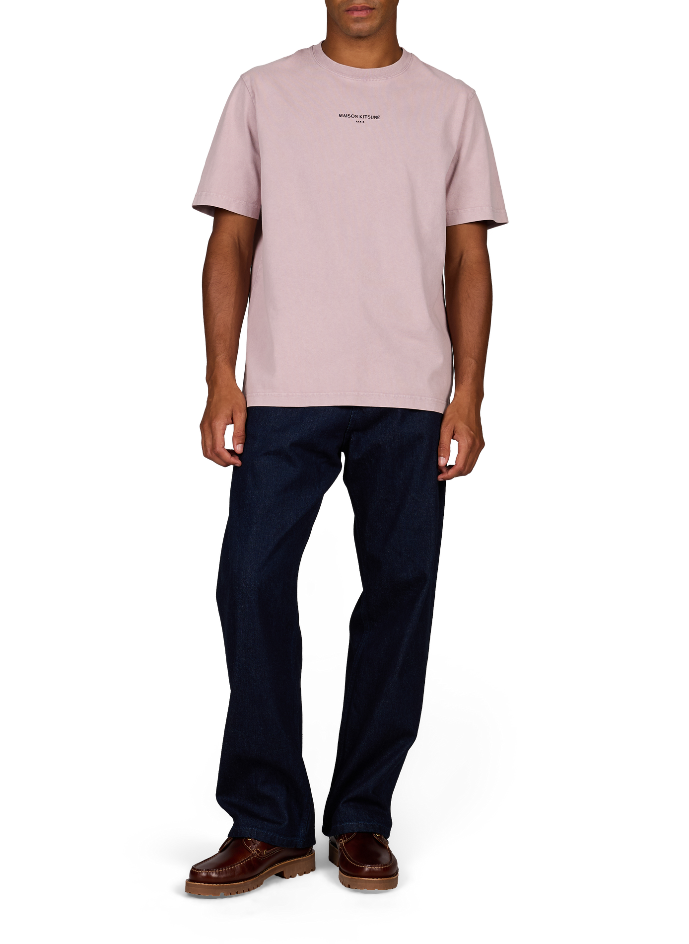 Jeans large brut en coton MAISON KITSUNÉ Bleu