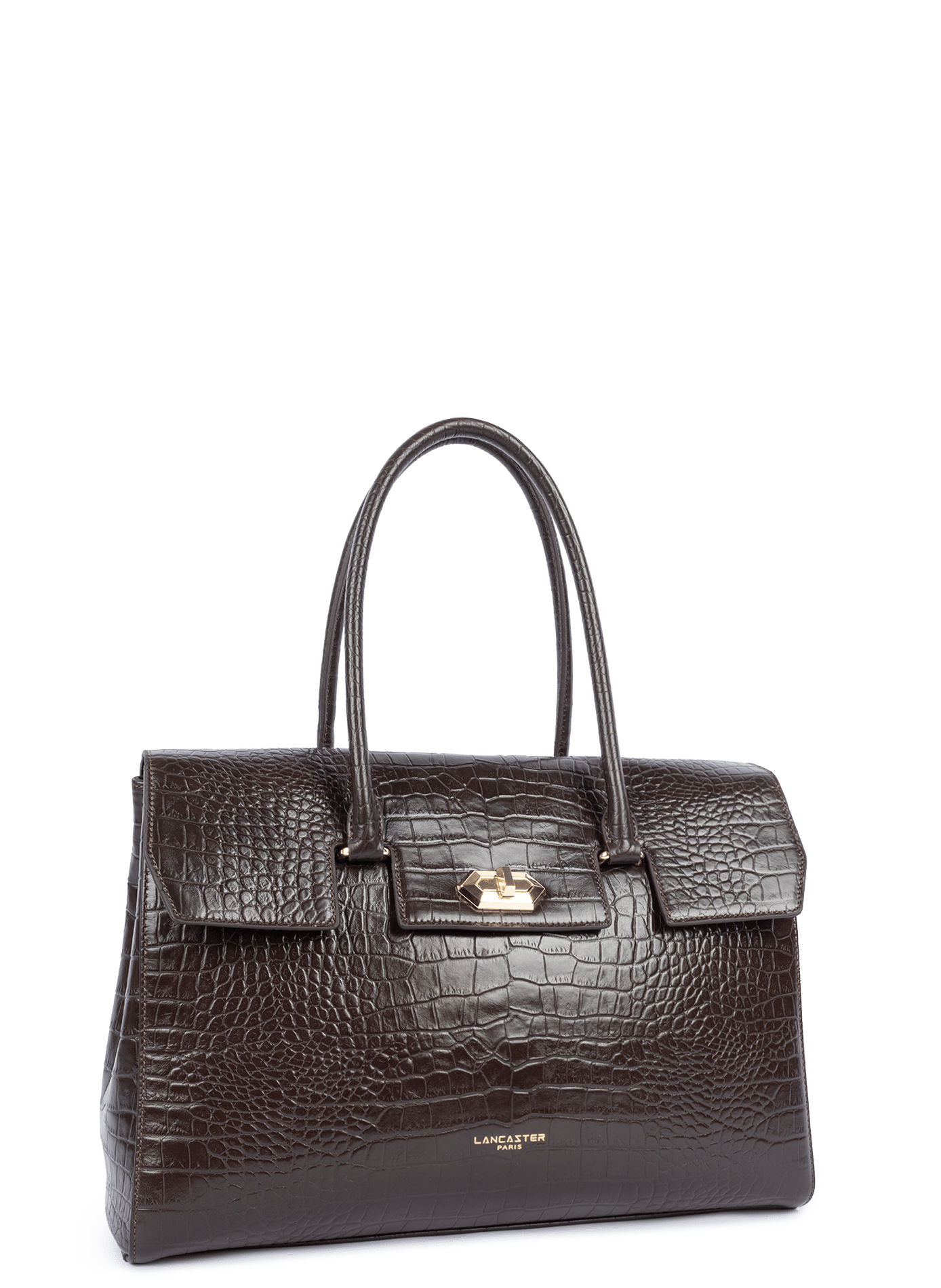 Très grand sac cabas épaule - exo LANCASTER Marron