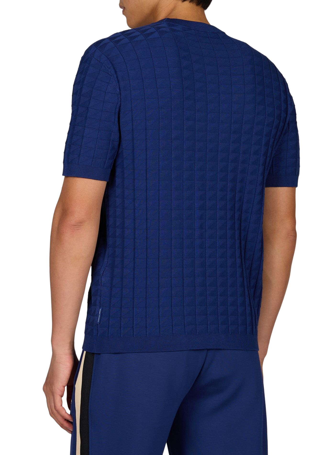 Straight fit short-sleeve patterned top ARMANI EXCHANGE Blue