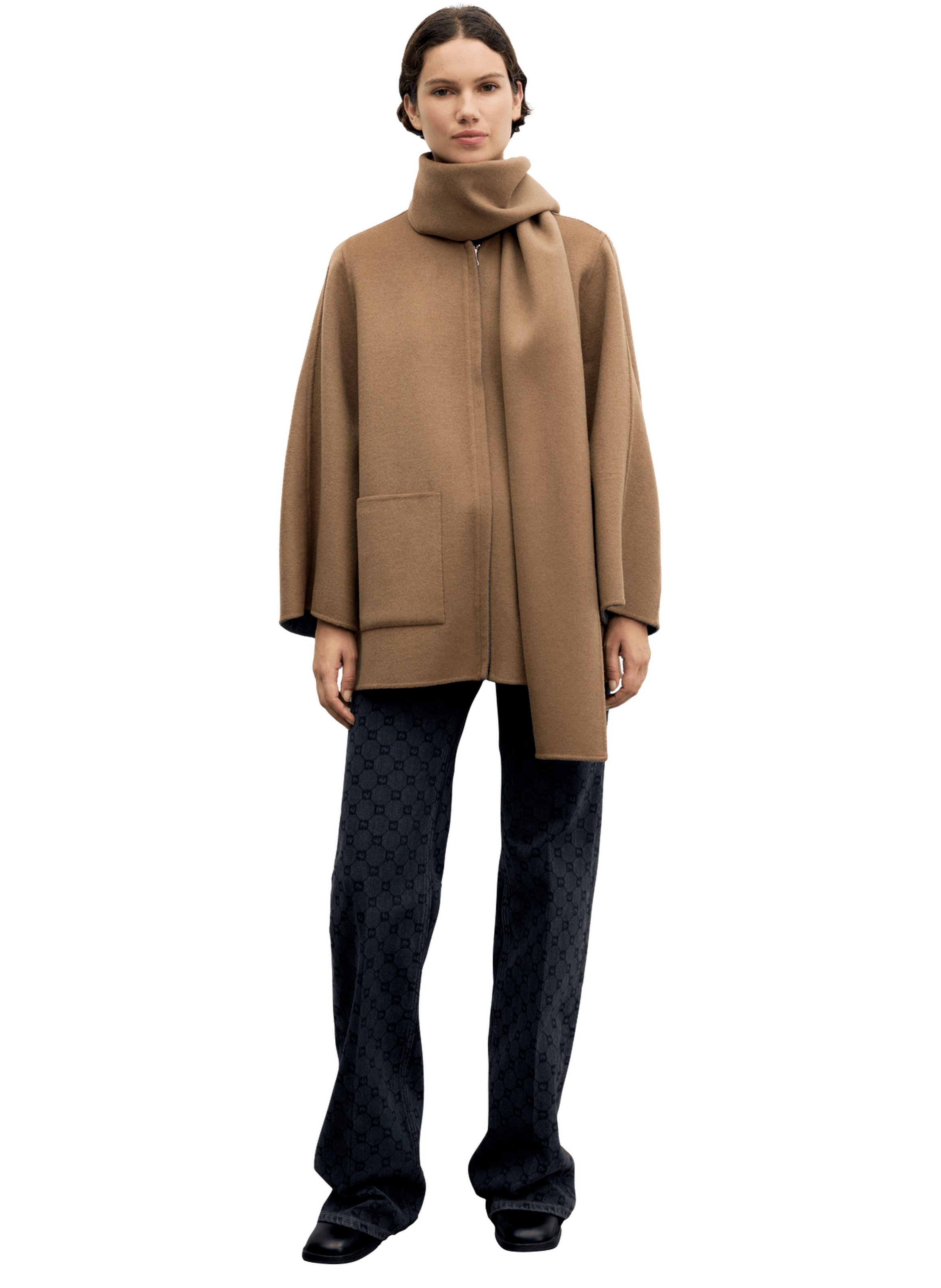Manteau zippé en laine double face - amia GERARD DAREL Gris