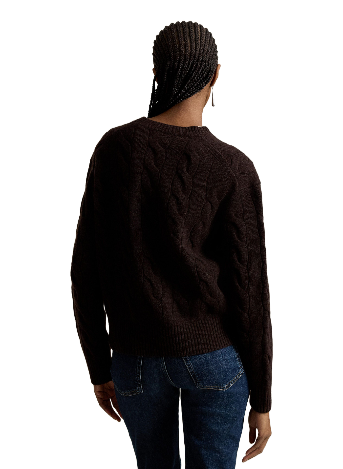 Round-neck wool and cashmere jumper POLO RALPH LAUREN Brown
