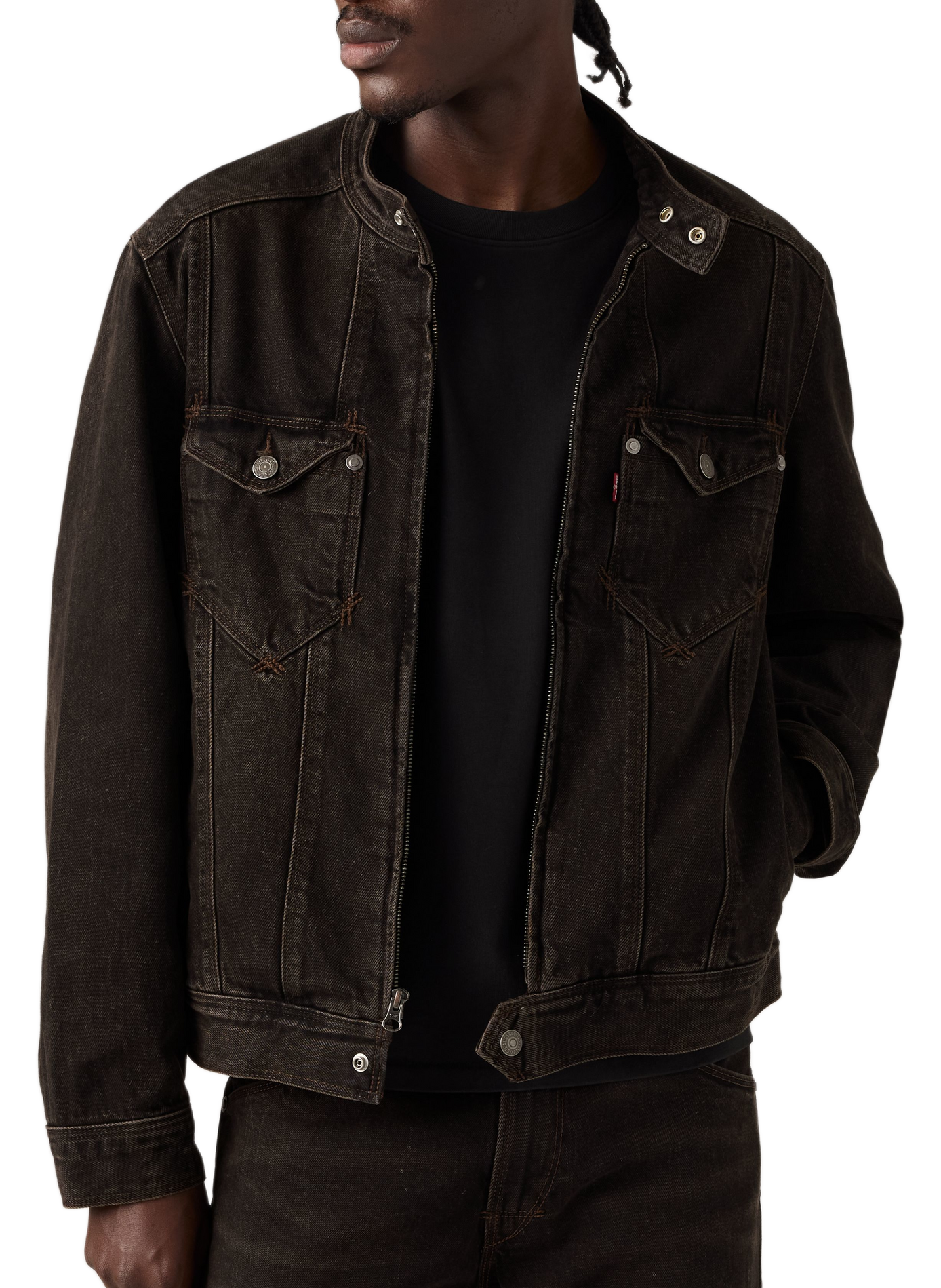 Jeansjacke aus Baumwolle mit Rundhalsausschnitt LEVI'S Schwarz