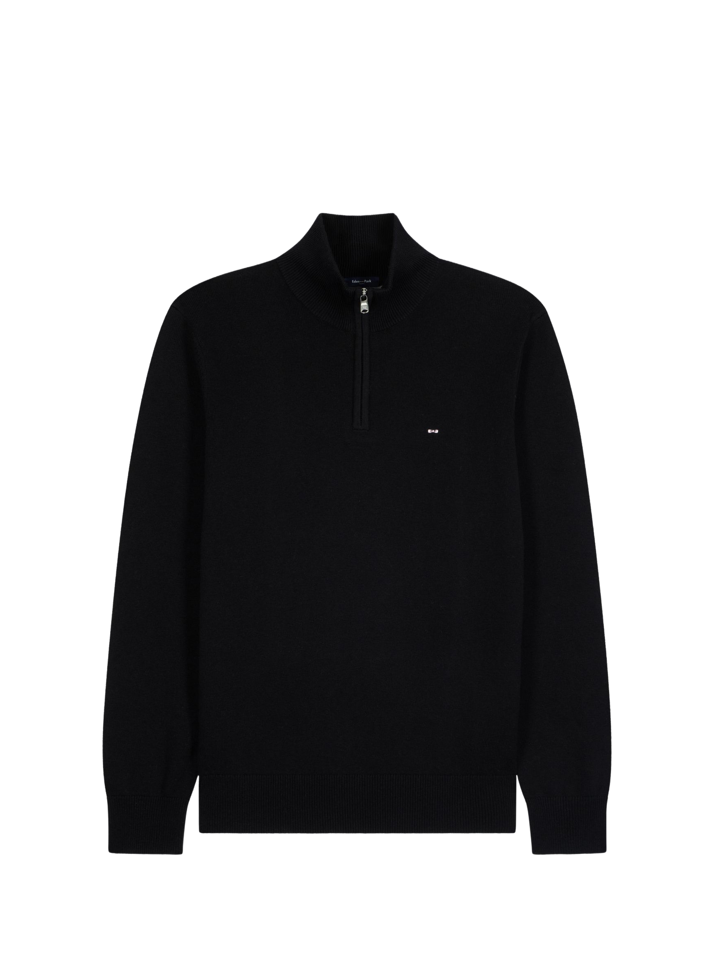 Pull col montant zippée en laine mélangée EDEN PARK Black
