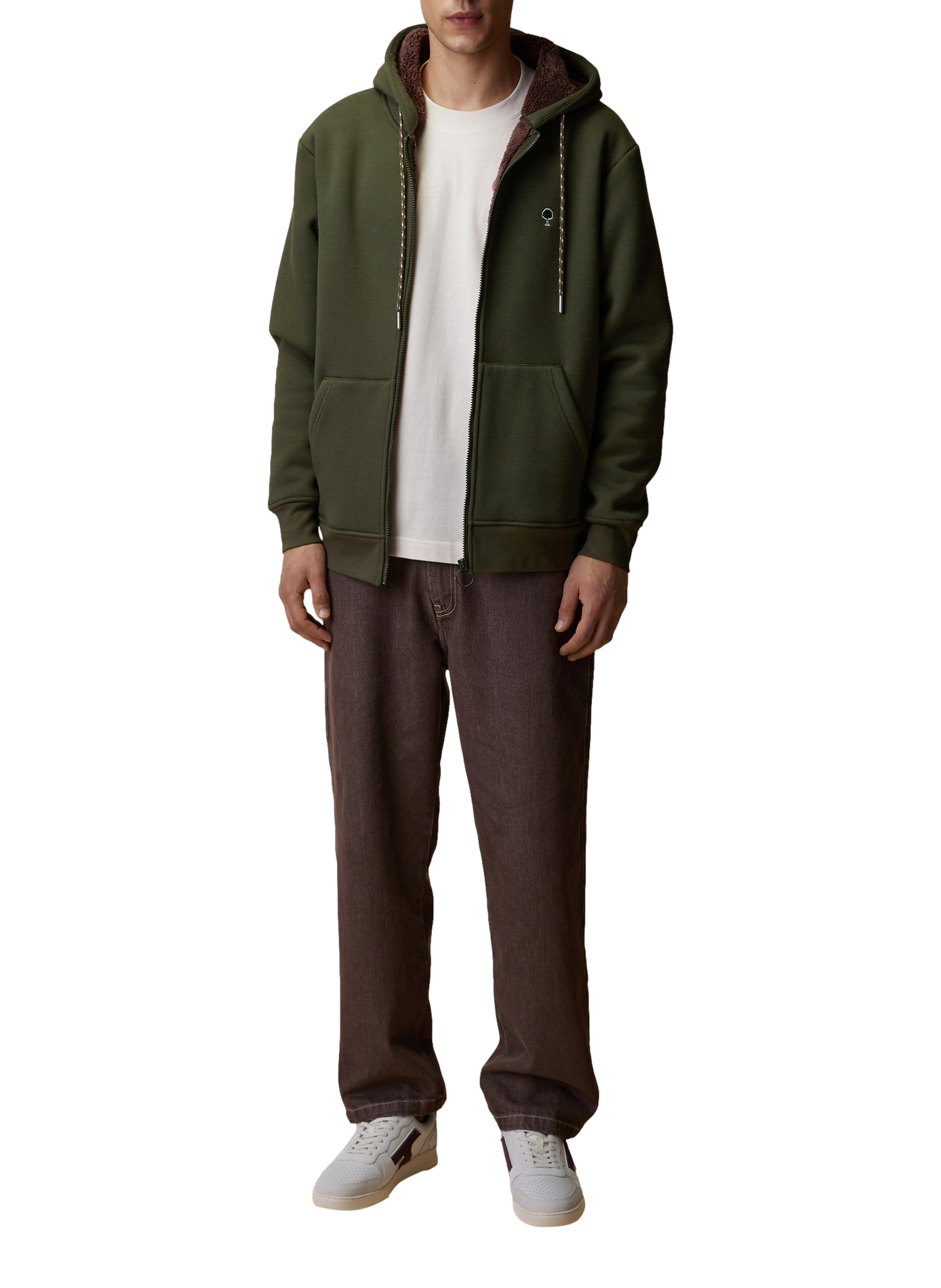 Gerade geschnittener Meygal-Hoodie aus Baumwollmischung FAGUO Grun