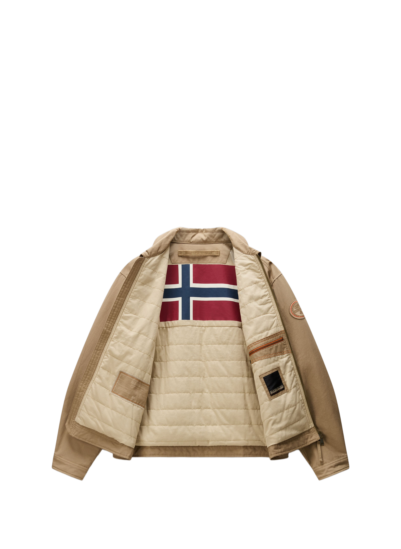 Classic straight solid color jacket with classic collar. NAPAPIJRI Brown