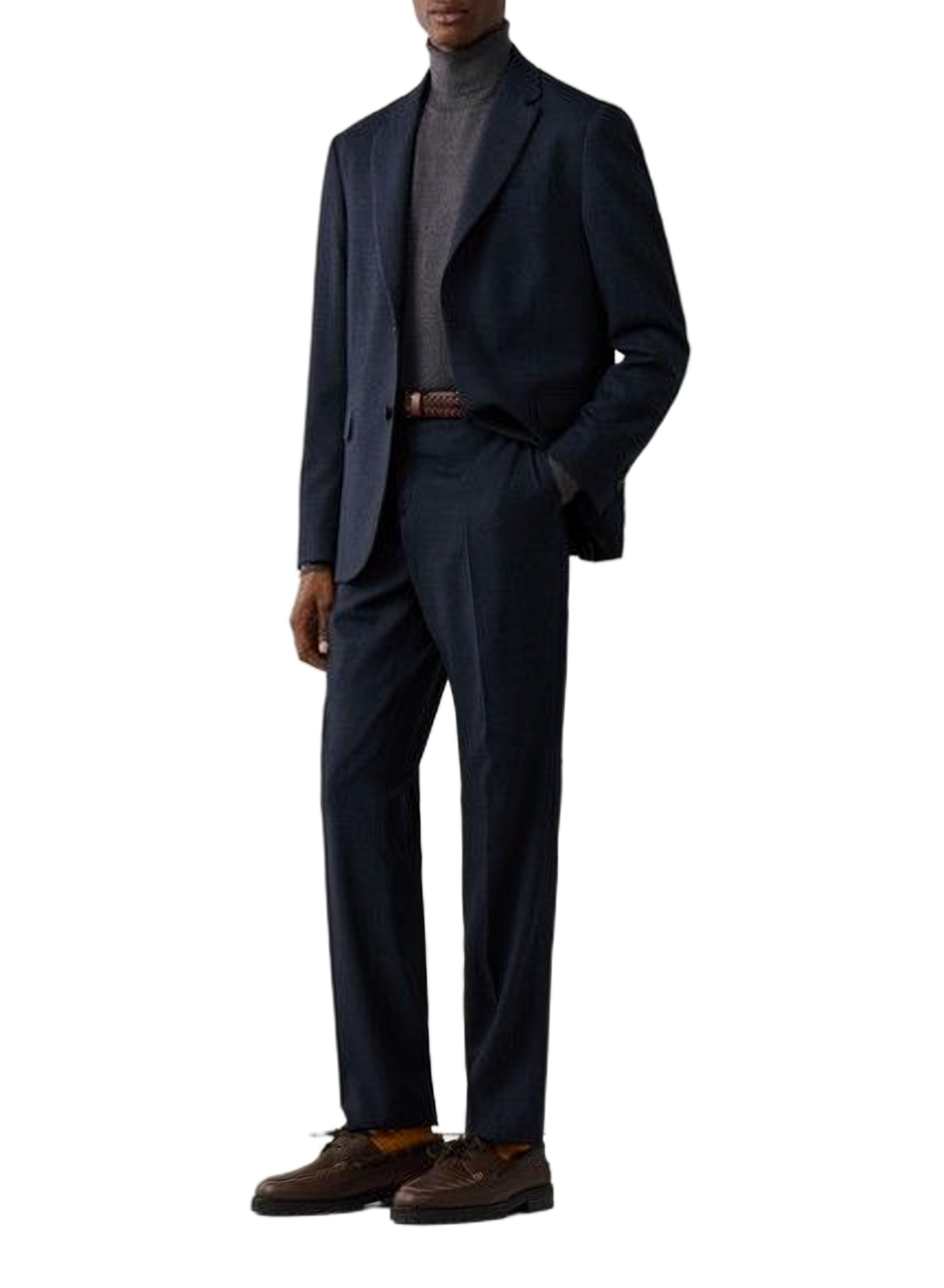 Straight-cut wool-blend trousers FACONNABLE Blue
