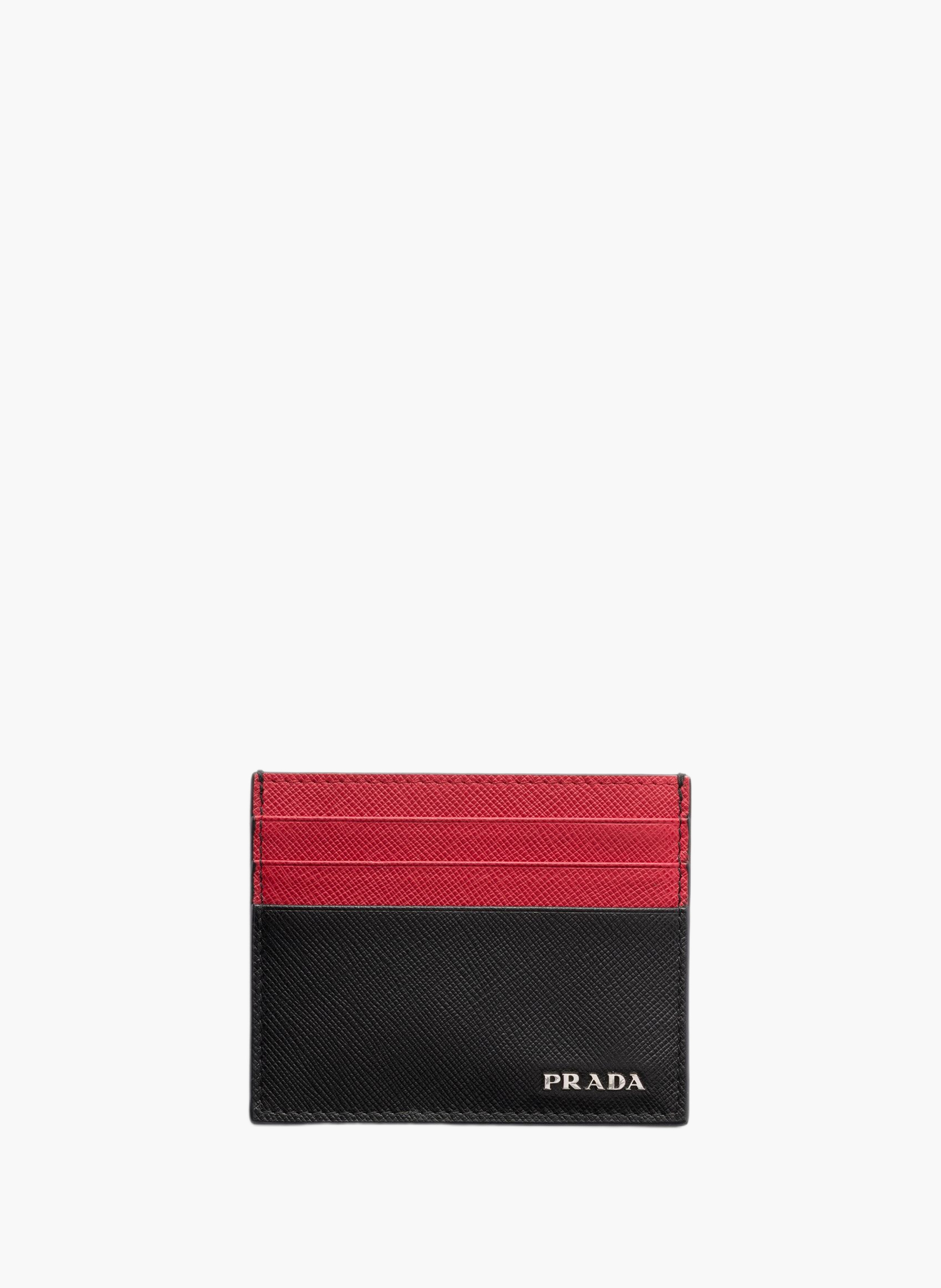 Porte-cartes en cuir saffiano PRADA Noir
