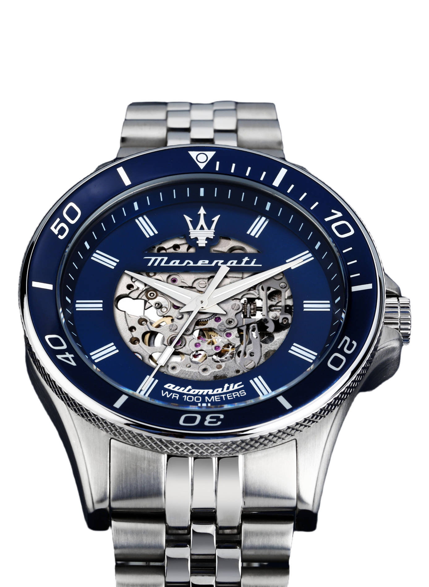 Montre automatique en acier inoxydable MASERATI Bleu