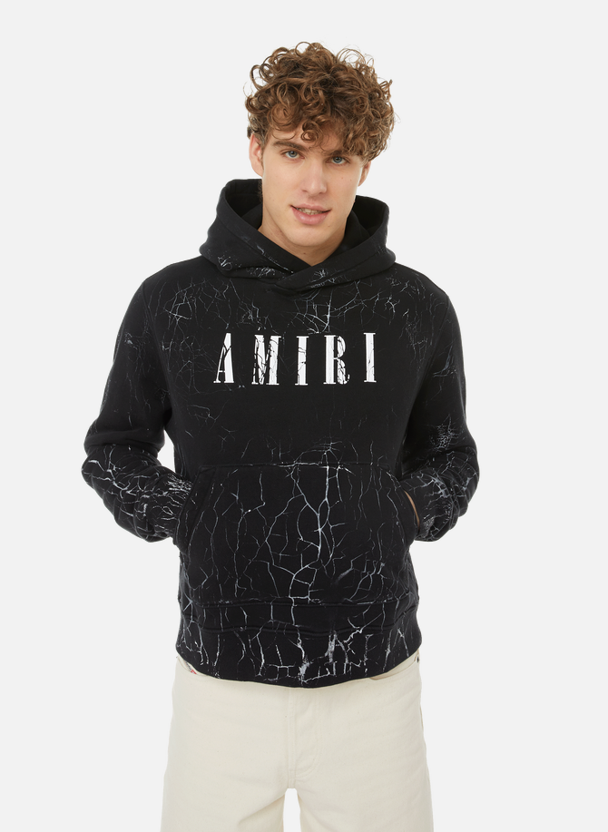 Crackle-effect cotton hoodie AMIRI