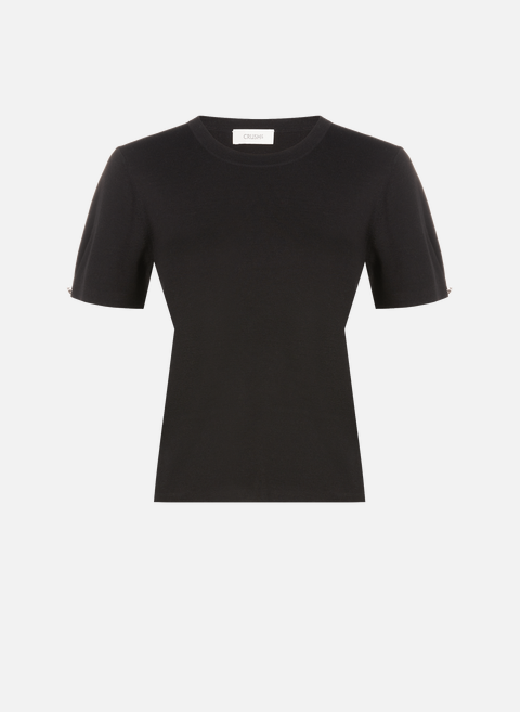 Knitted silk and cashmere T-shirt BlackCRUSH COLLECTION 