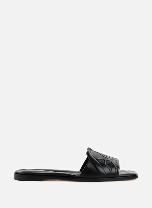 Claquettes en cuir Noir