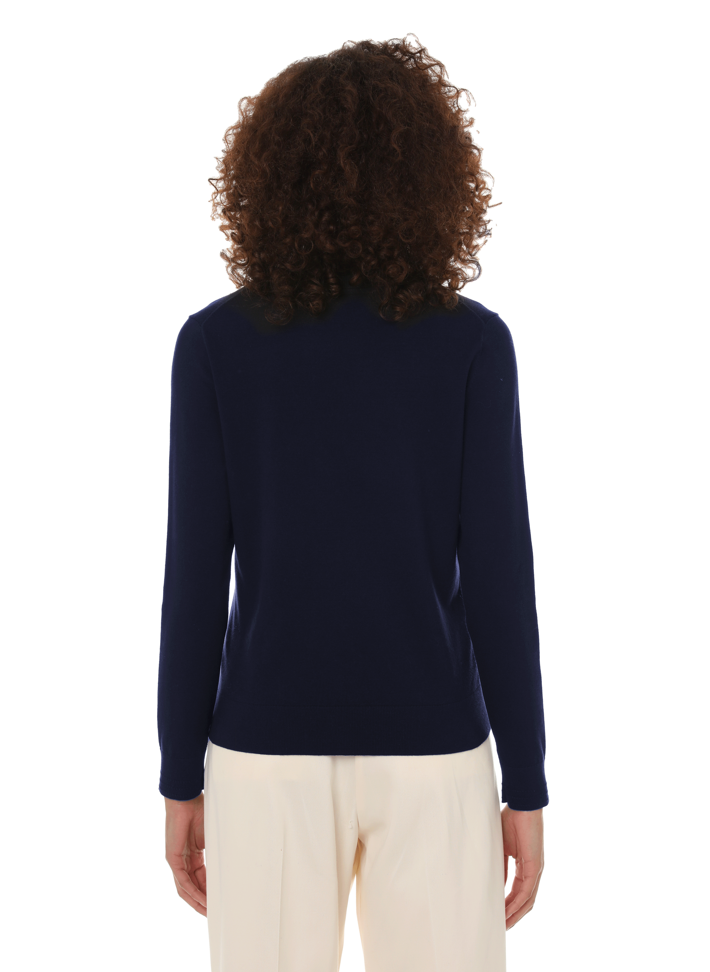 Pull col V en coton mélangé TOMMY HILFIGER Bleu