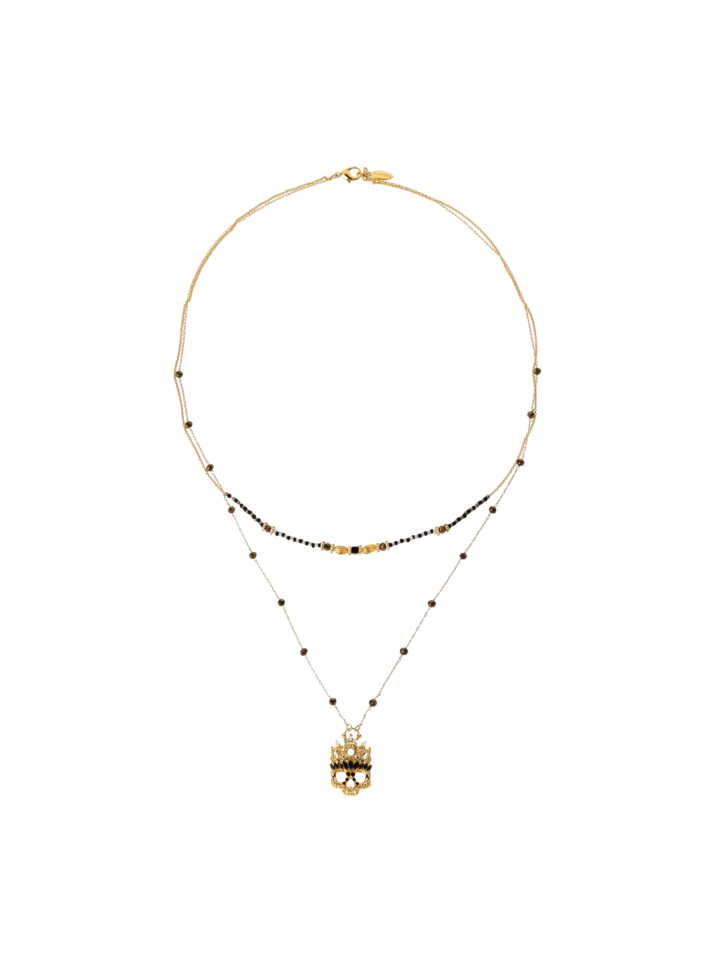 Collier multirang avec perles et pendentif en strass heartbeat HIPANEMA Noir