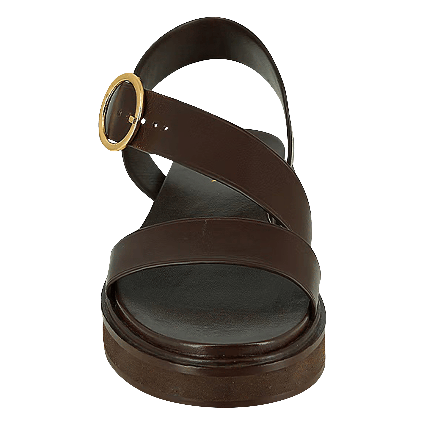 Sandales compensées en cuir wash JONAK Marron