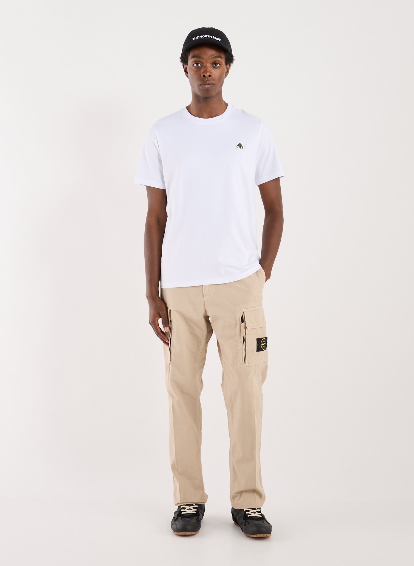 Solid cotton cargo pants STONE ISLAND Beige