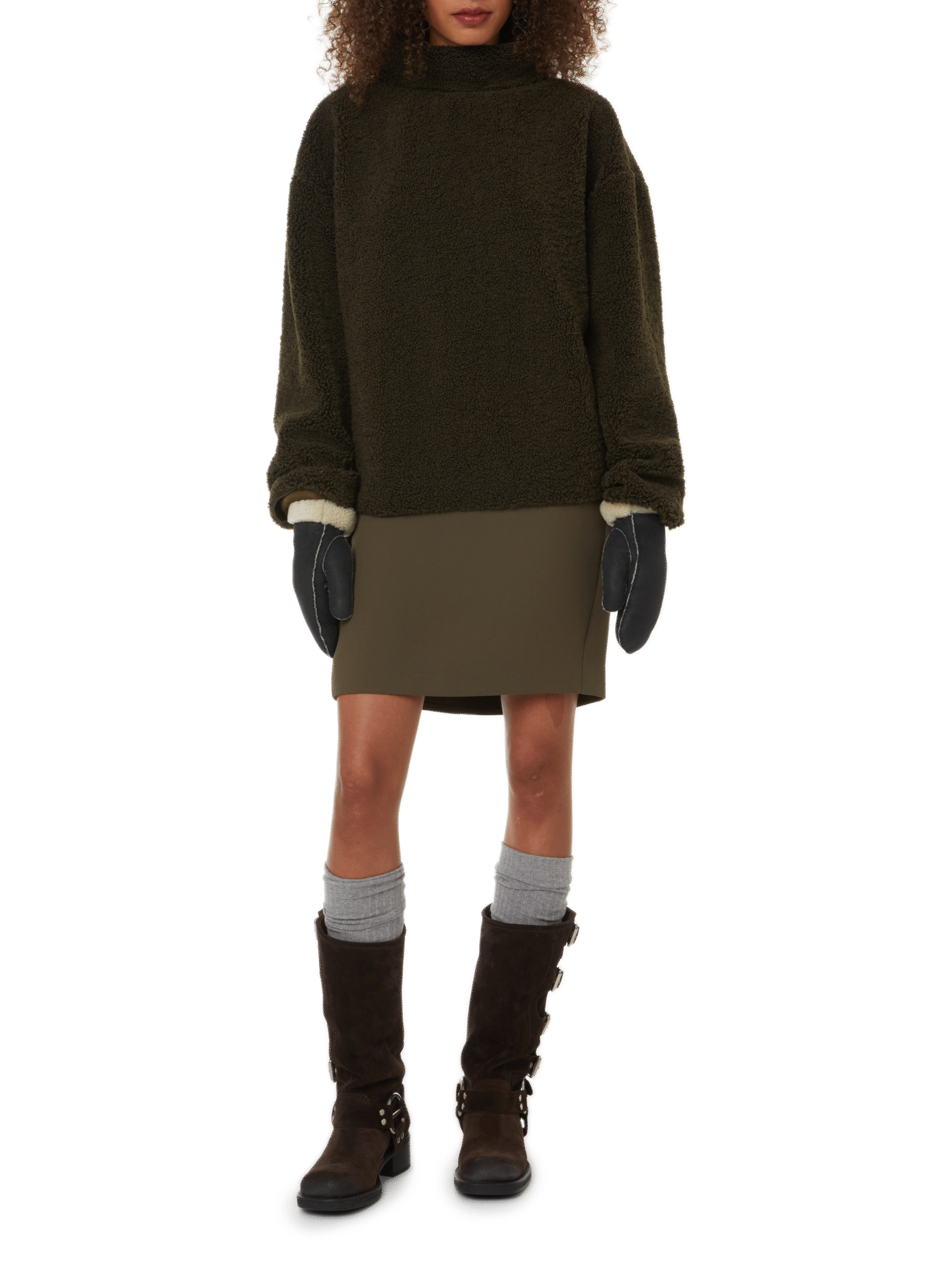 Moufles en cuir SAISON 1865 Noir