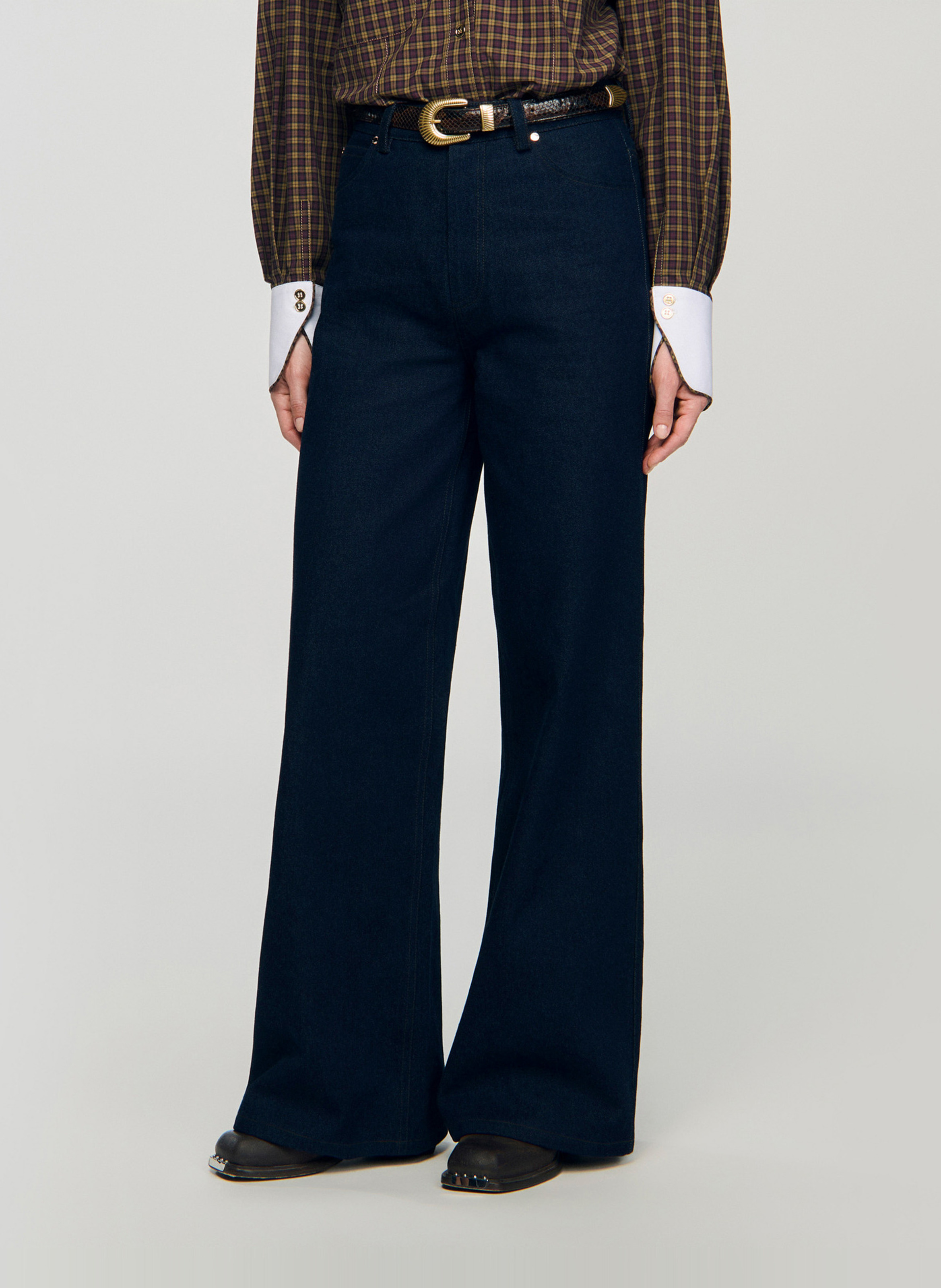 Jean large en coton SANDRO Bleu