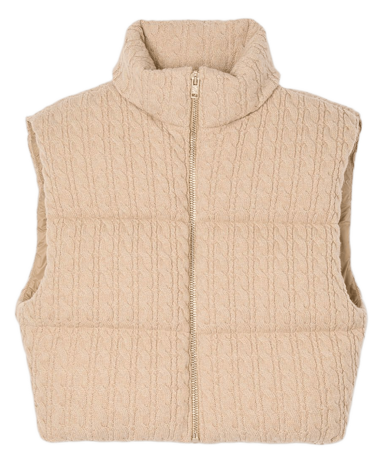 Doudoune courte ajustée en laine SANDRO Beige