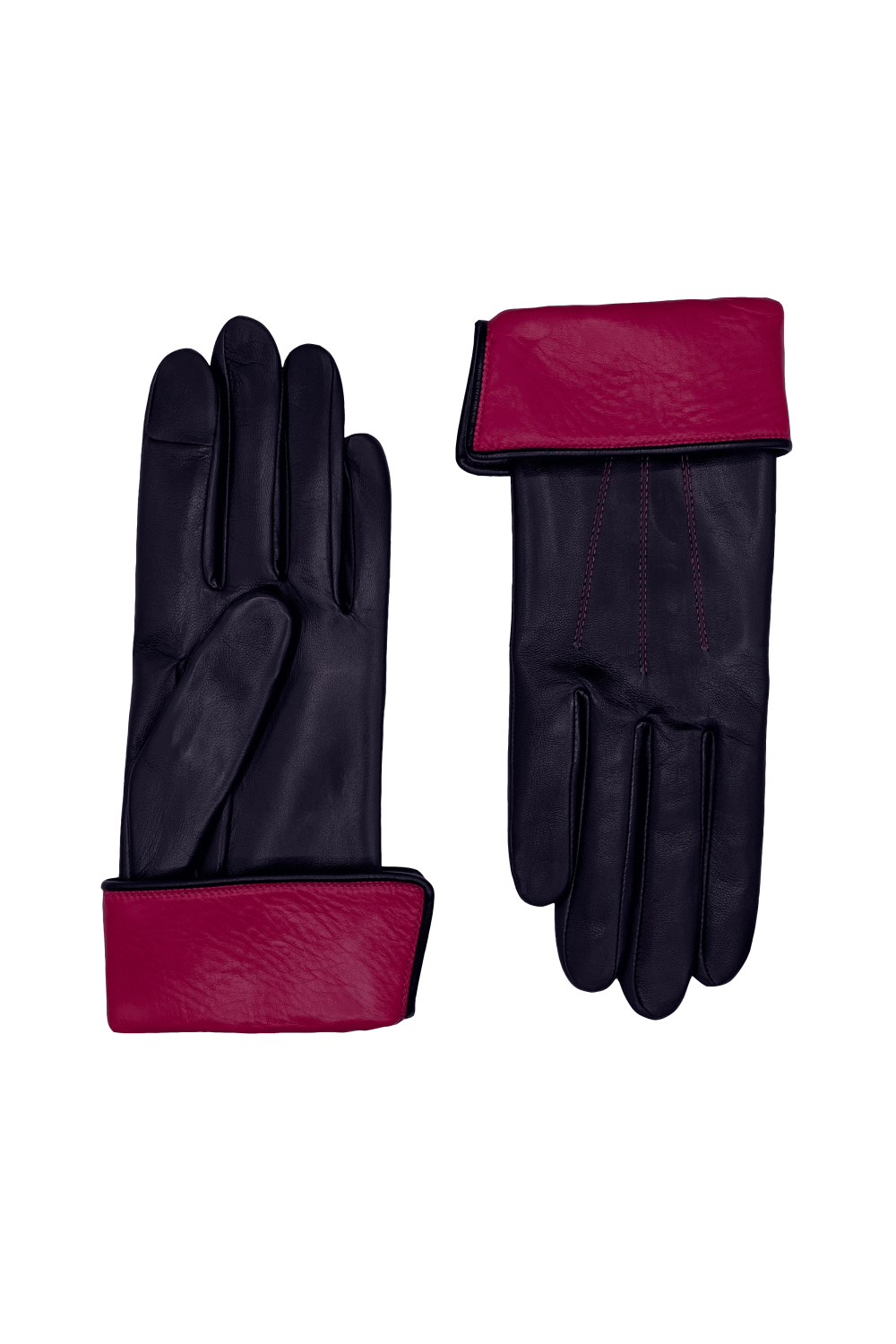 Gants fanny femme cuir doublés soie AGNELLE Bleu