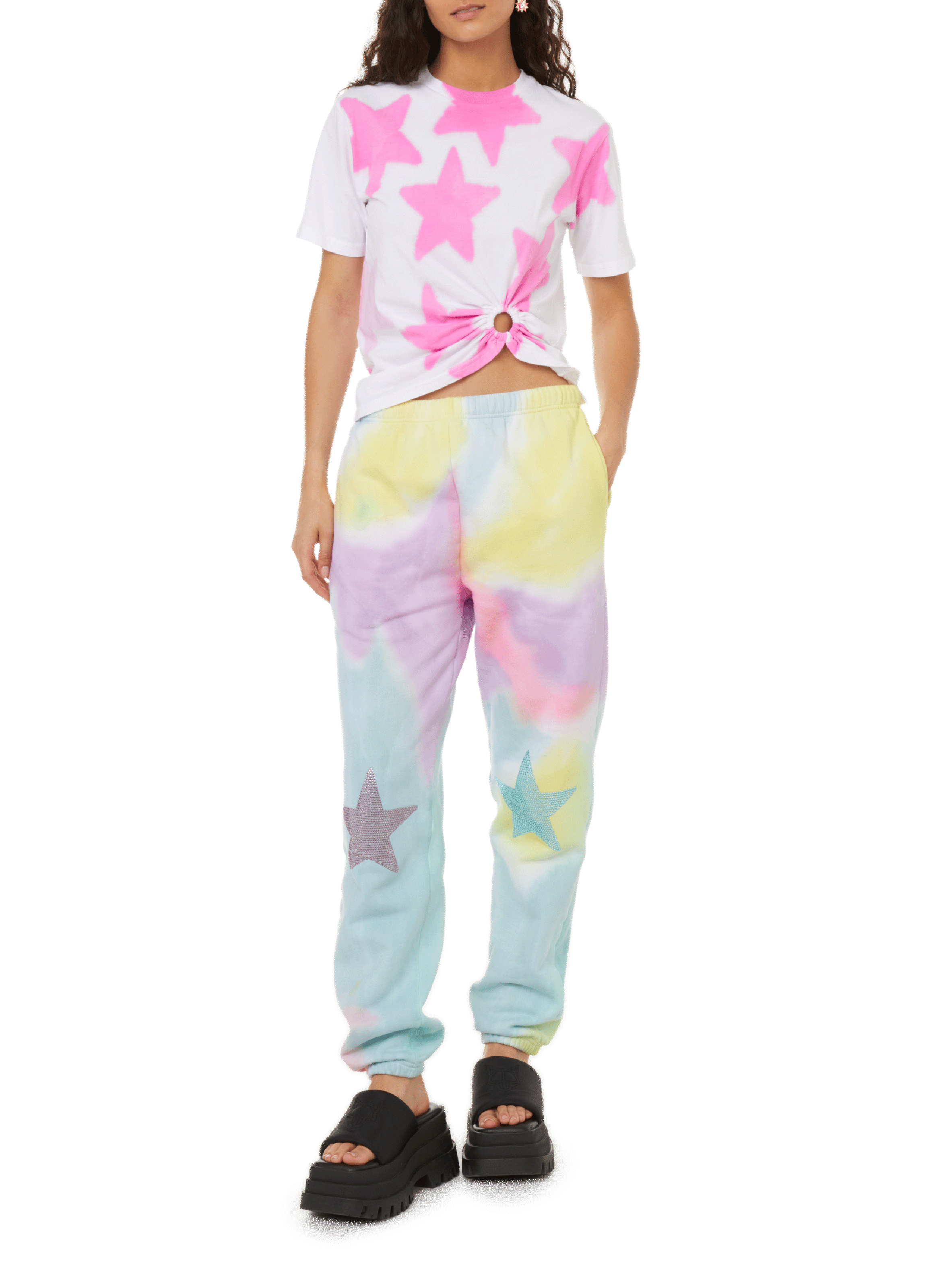 T-shirt imprimé en coton  COLLINA STRADA Multicolore