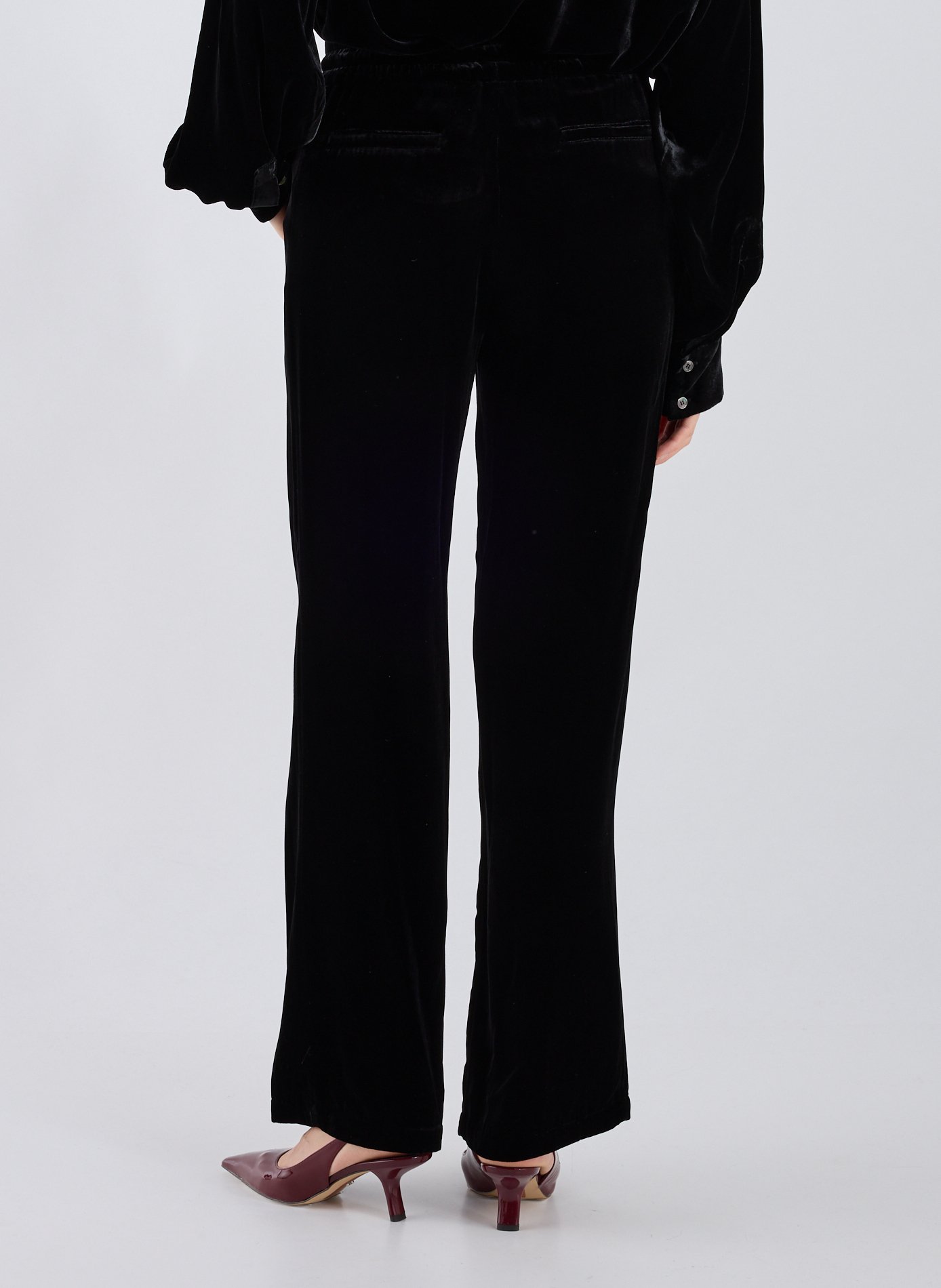 Wide velvet trousers R2W Black