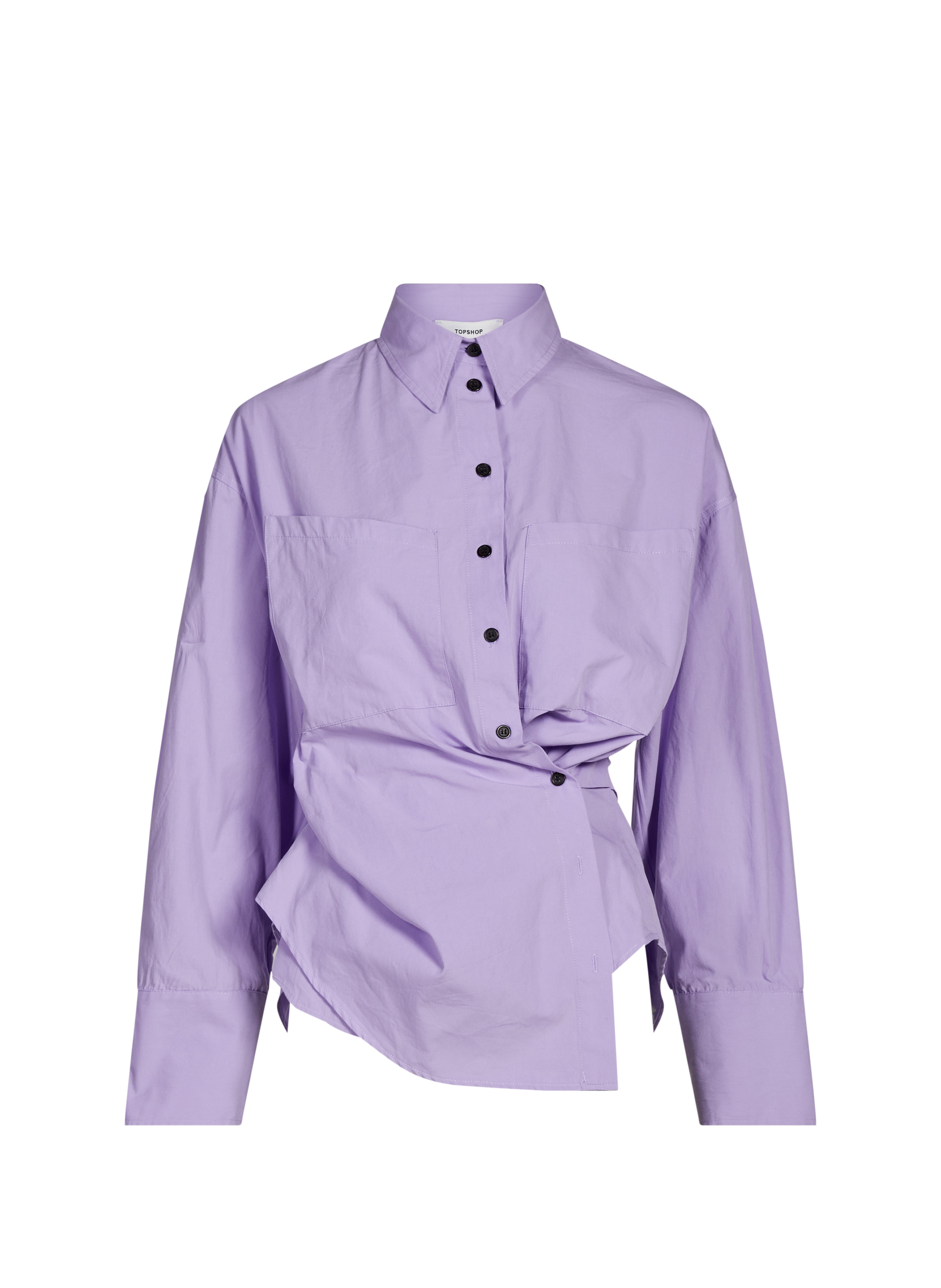 Asymmetrical cotton shirt TOPSHOP Purple