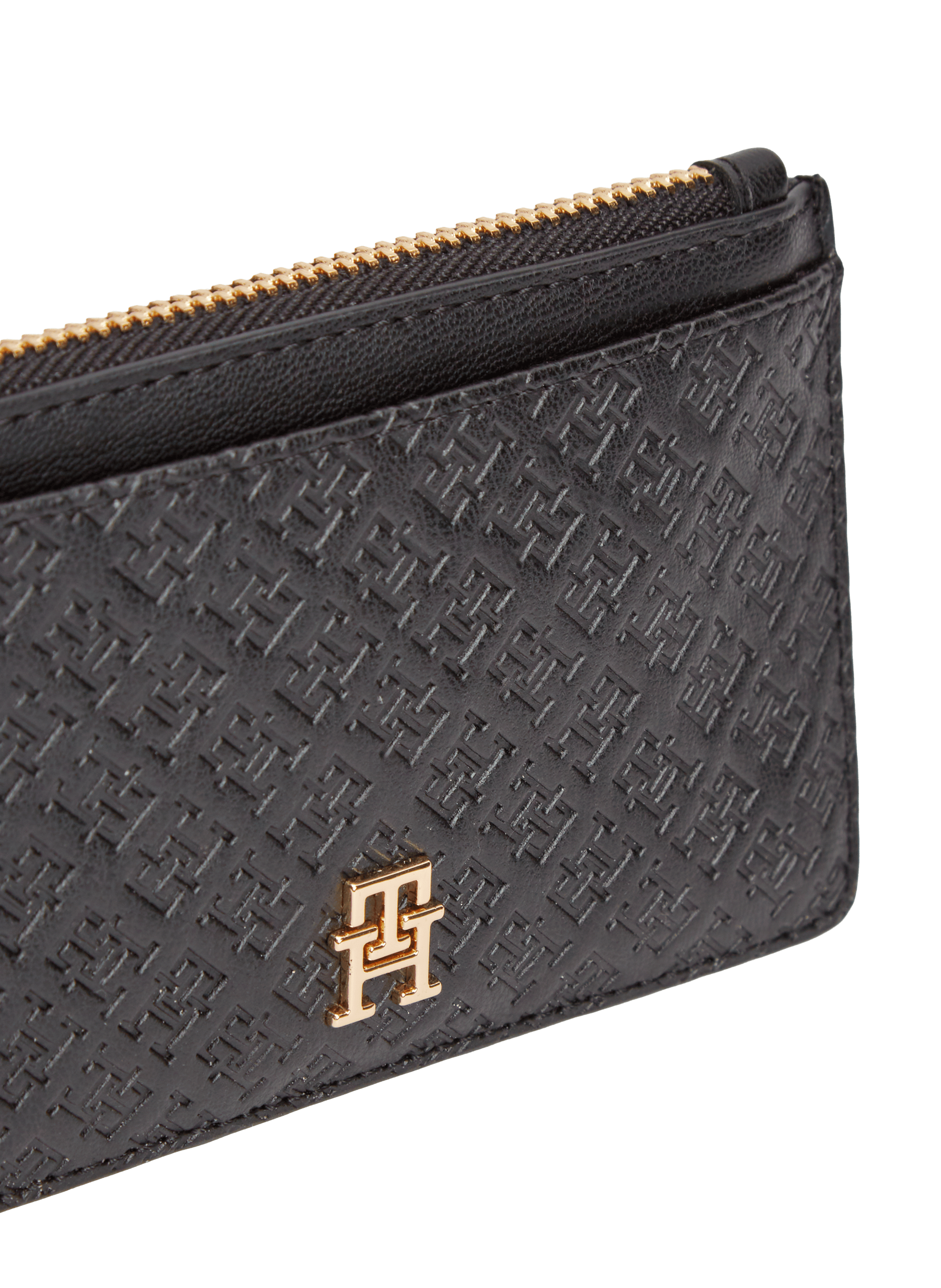 Monogram logo card holder TOMMY HILFIGER Black