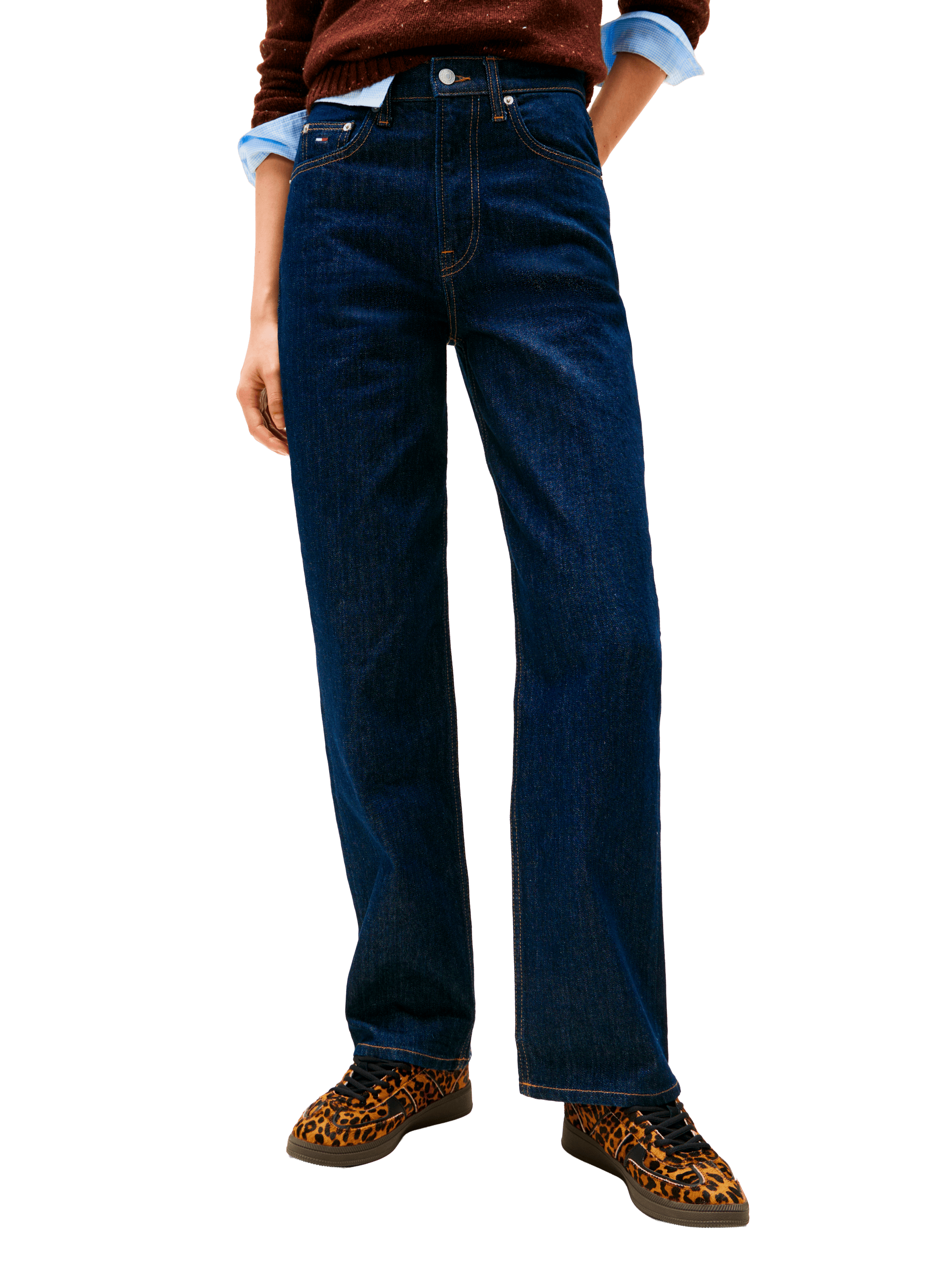 Straight-cut cotton-blend jeans TOMMY HILFIGER Blue