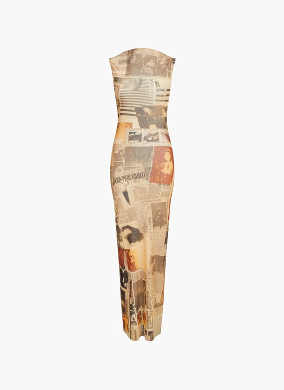 Fitted long dress with newspaper print Multicolour Jean paul gaultier - Women | Printemps.com Fitted long dress with newspaper print Multicolour Jean paul gaultier - Women | Printemps.com
