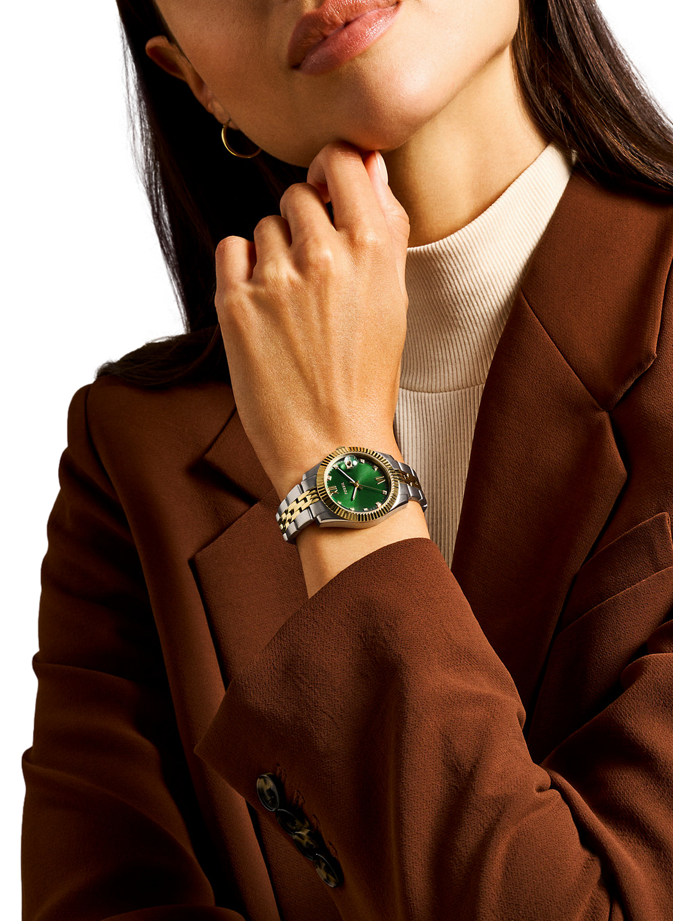 Montre quartz en acier inoxydable FOSSIL Vert