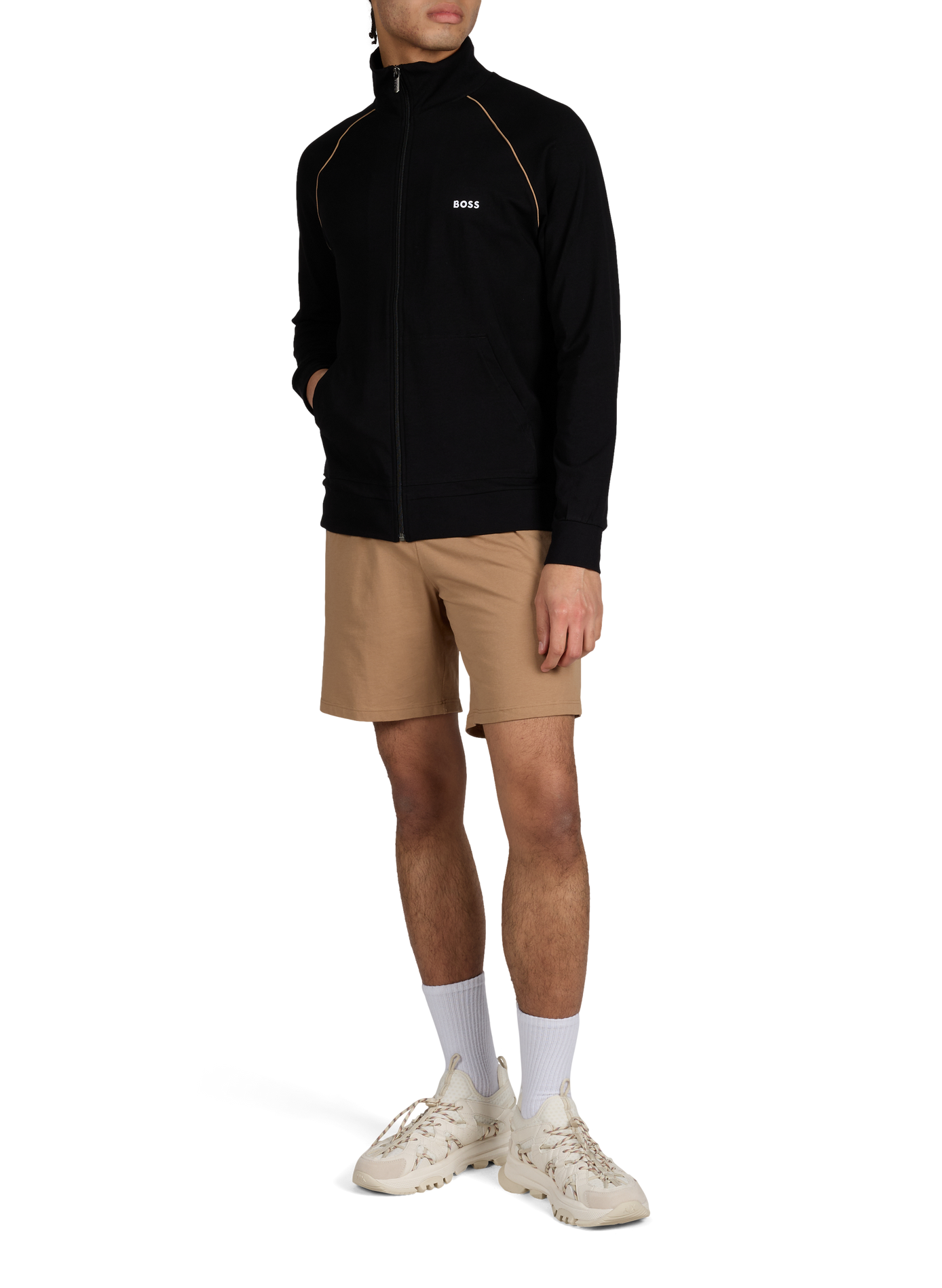 Short droit en coton mélangé BOSS Beige