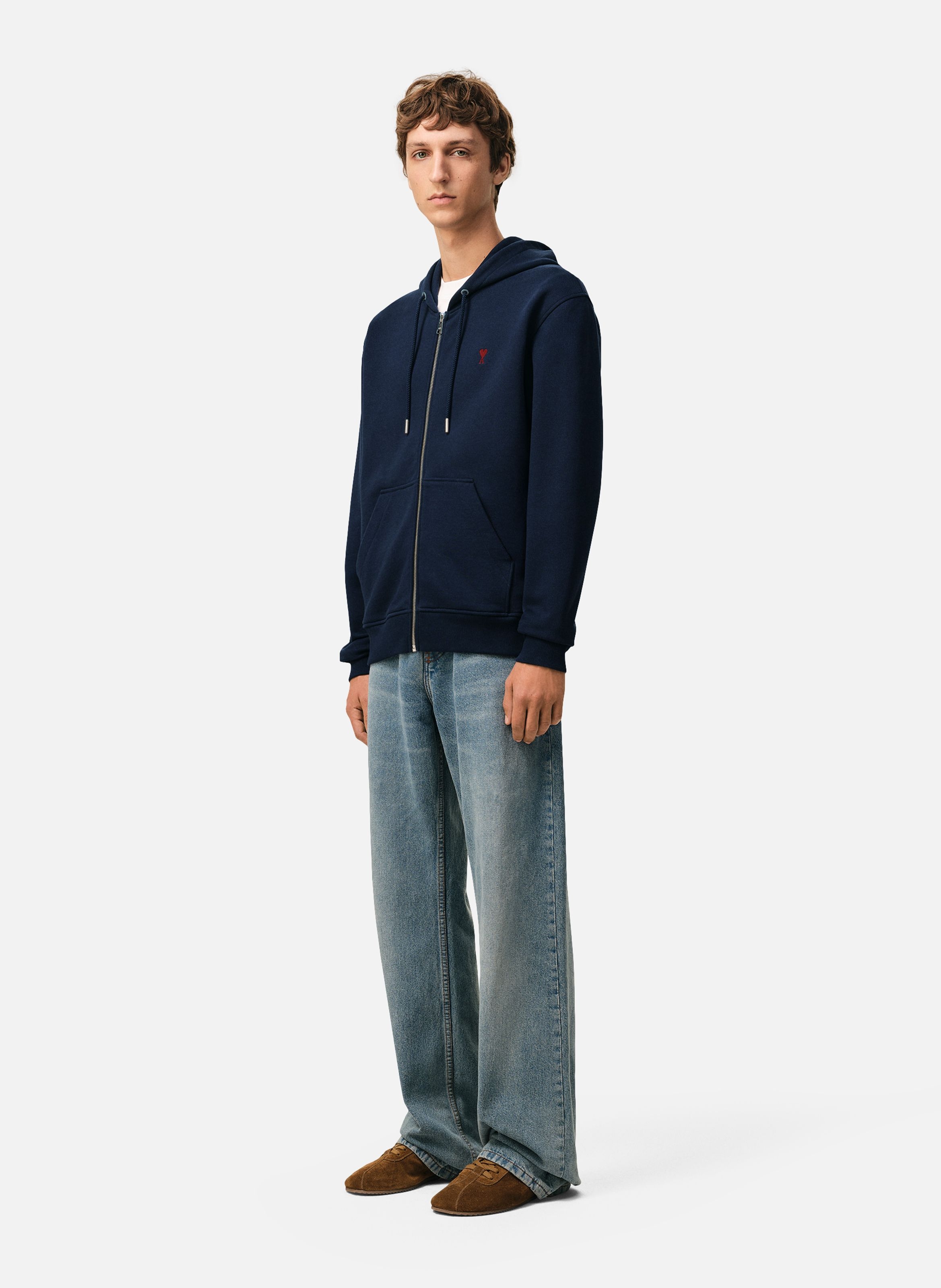 Hoodie Zippé Ami de Coeur Rouge unisexe AMI PARIS Bleu