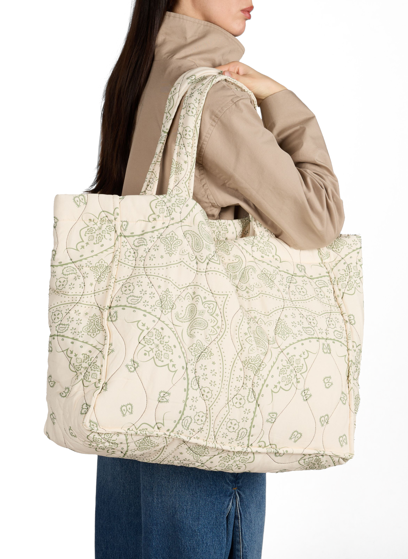 Sac à main à motif Philadeplie AOKYANOS Beige