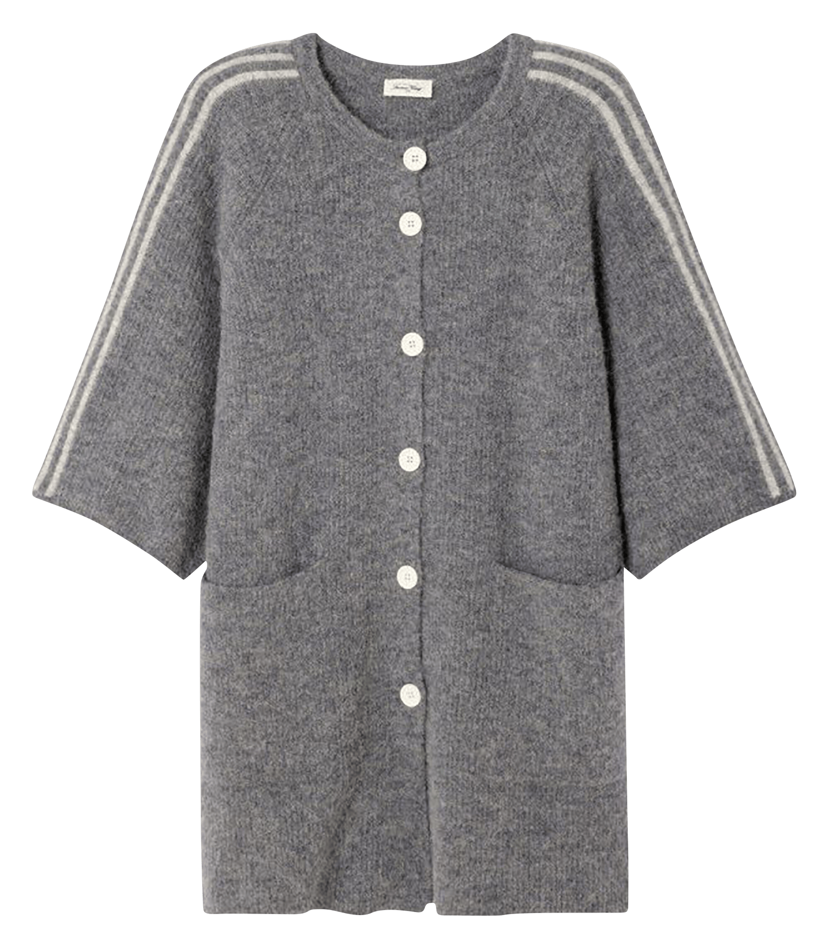 Gilet droit col rond en maille vitow AMERICAN VINTAGE Gris