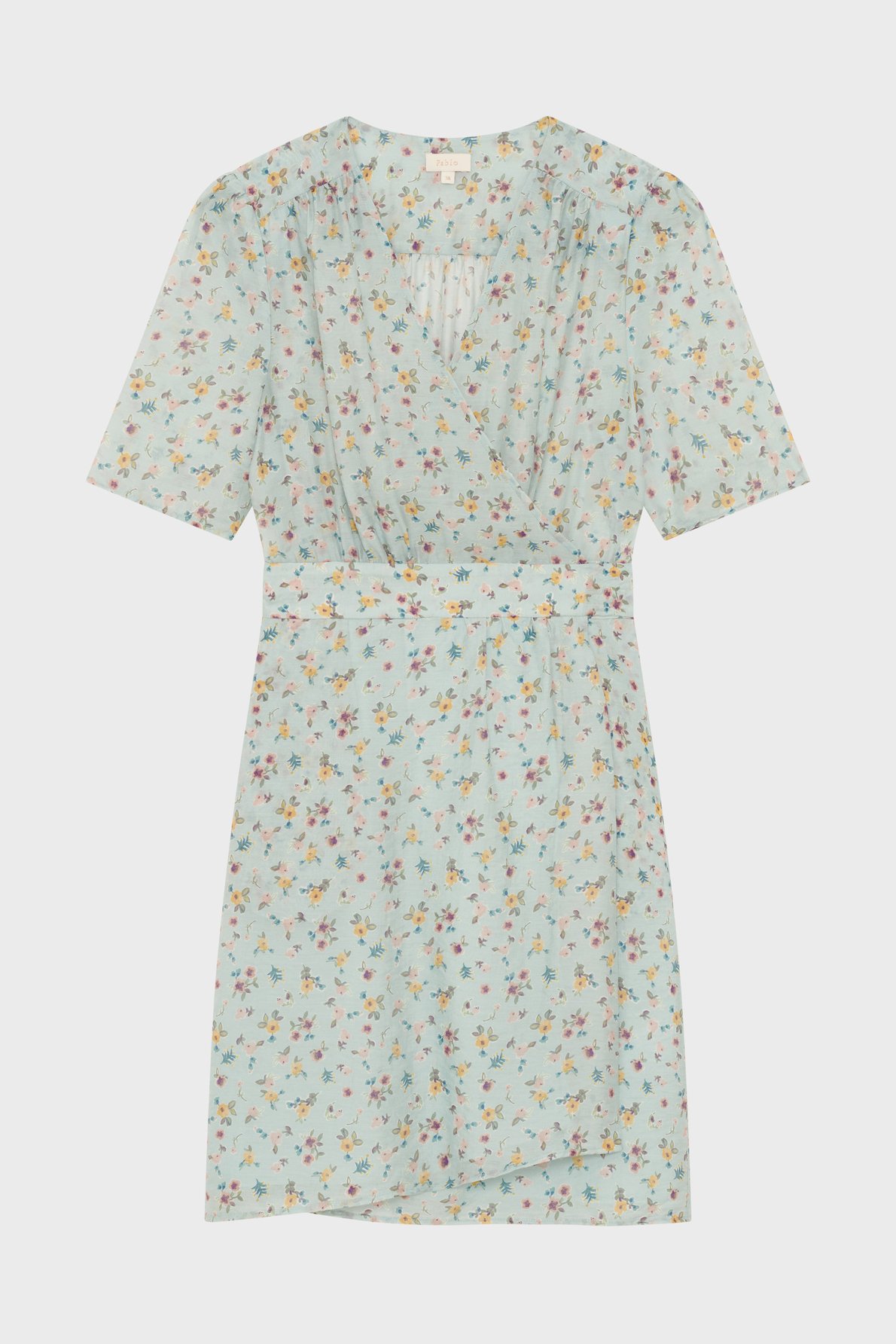 Robe portefeuille à fleurs - armelle PABLO Bleu