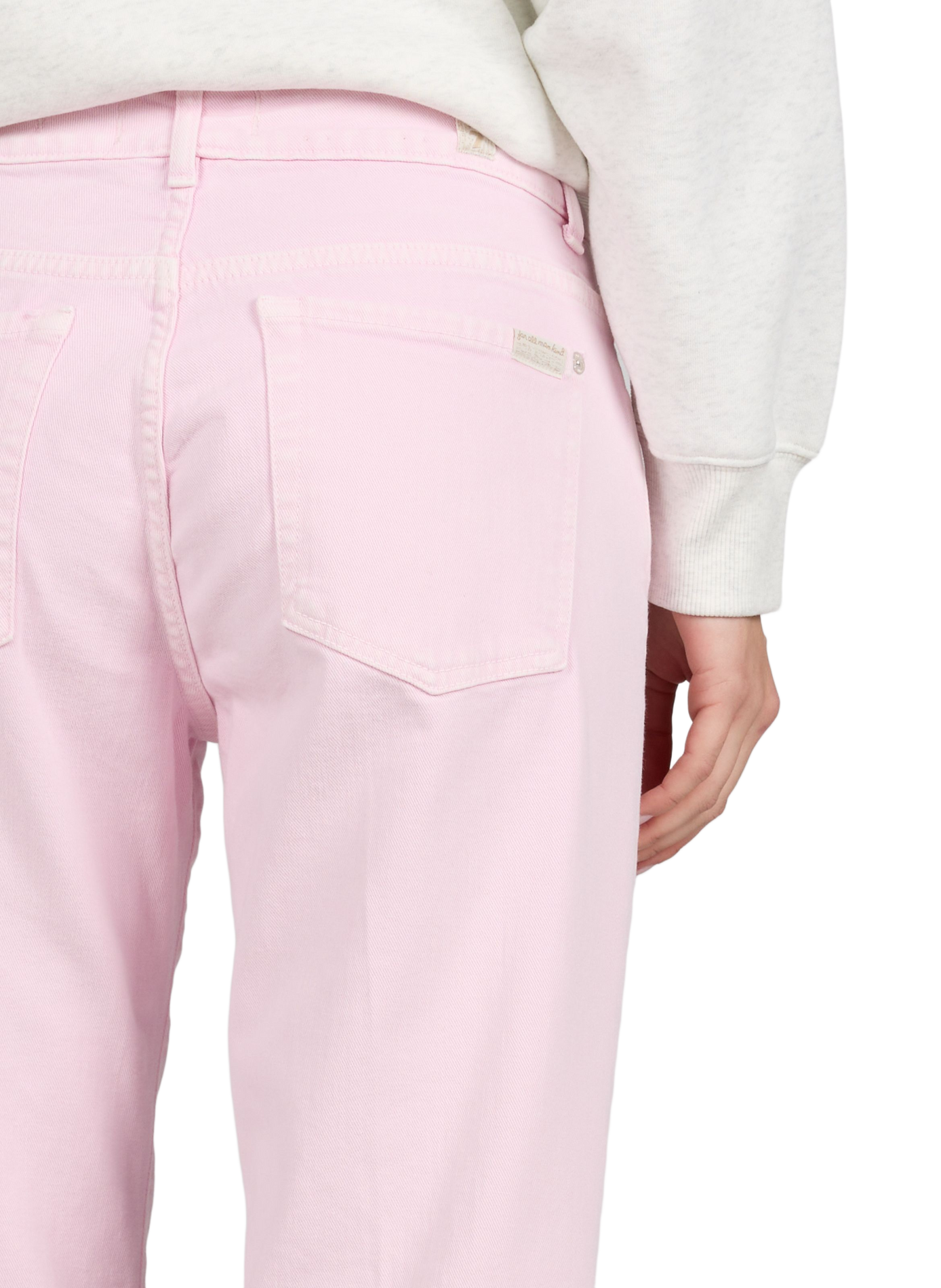 Jean droit Calie cropped en coton mélangé 7 FOR ALL MANKIND Rose
