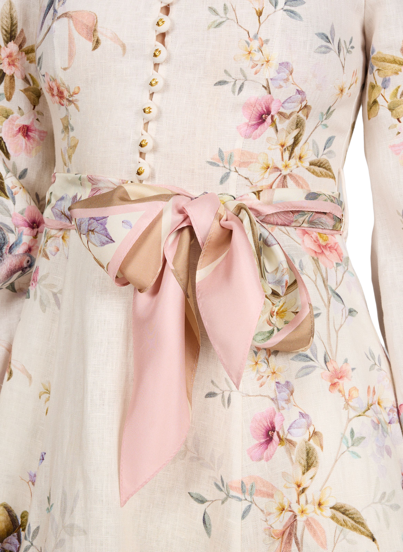 Rebellion floral linen button-down midi dress ZIMMERMANN Multicolour