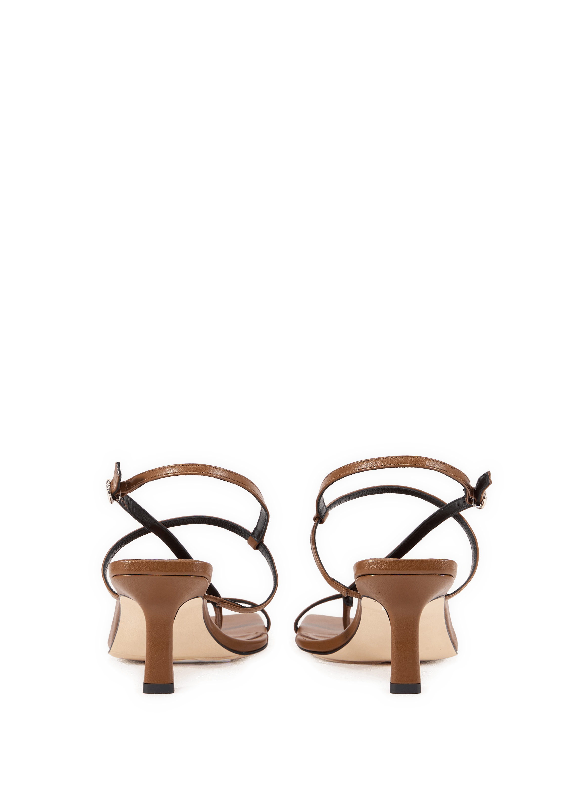 Heeled leather sandals AEYDE Brown