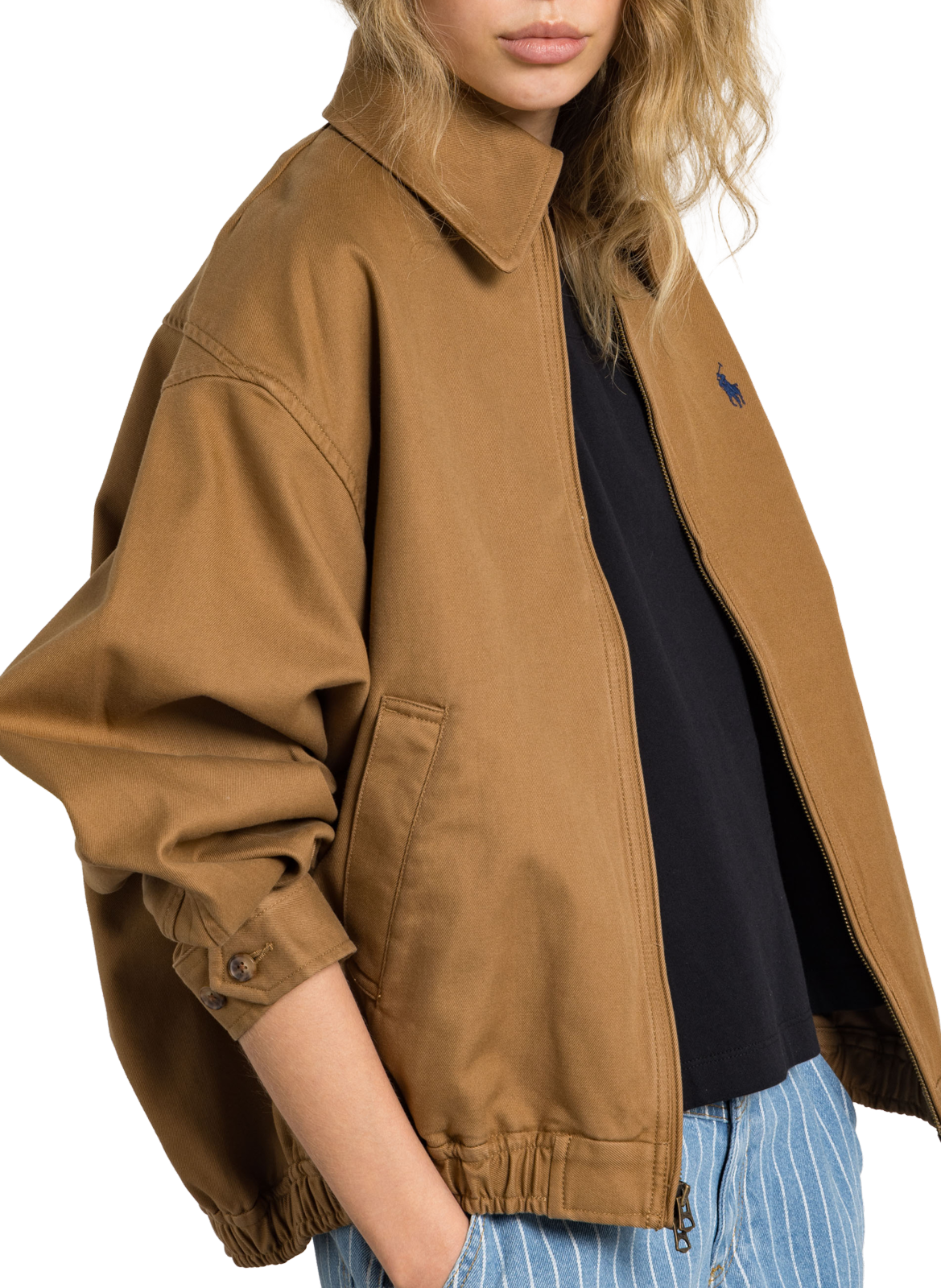 Blouson ample col classique en coton POLO RALPH LAUREN Beige