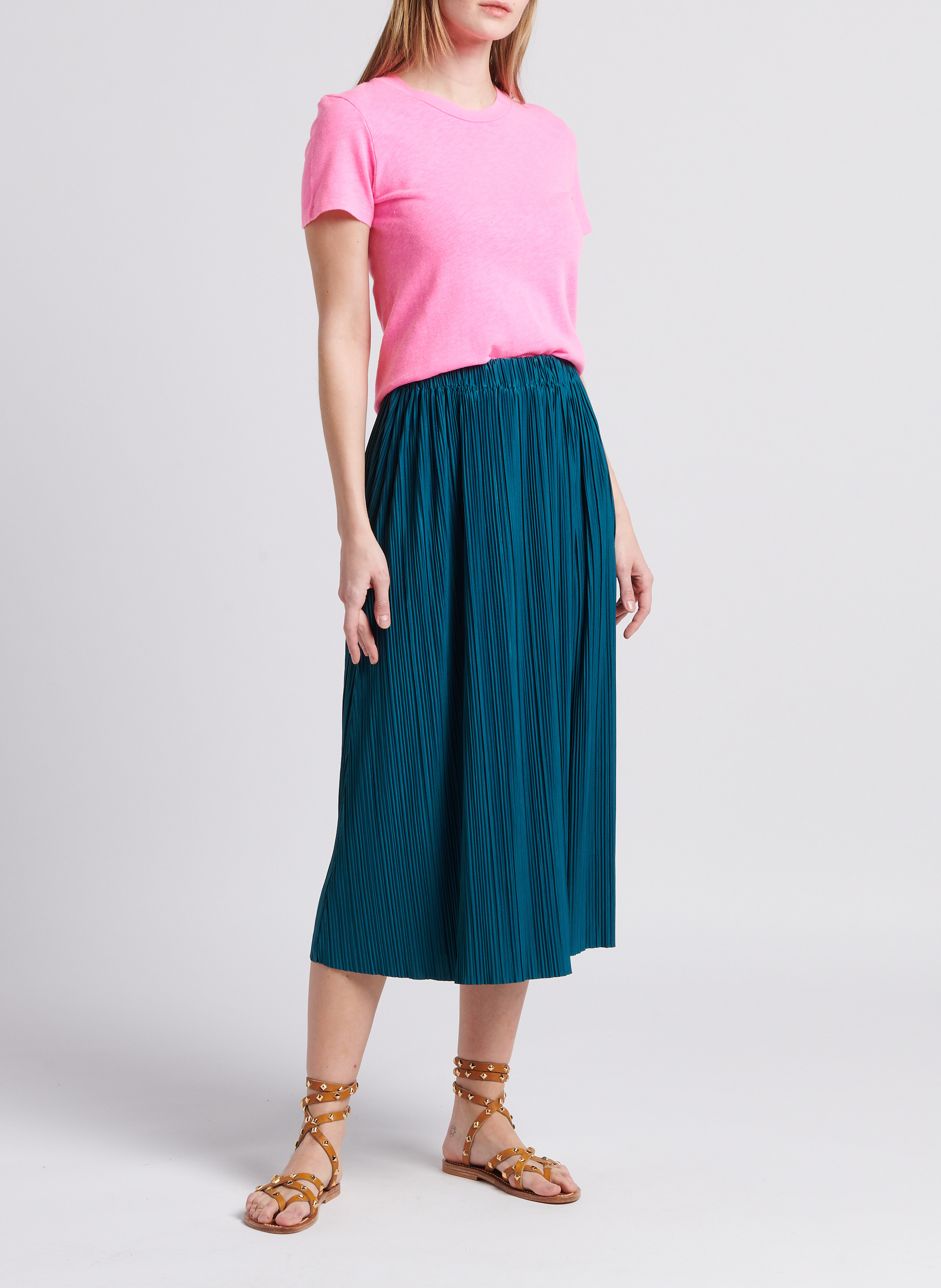 Tee-shirt col rond droit en coton sonoma AMERICAN VINTAGE Rose