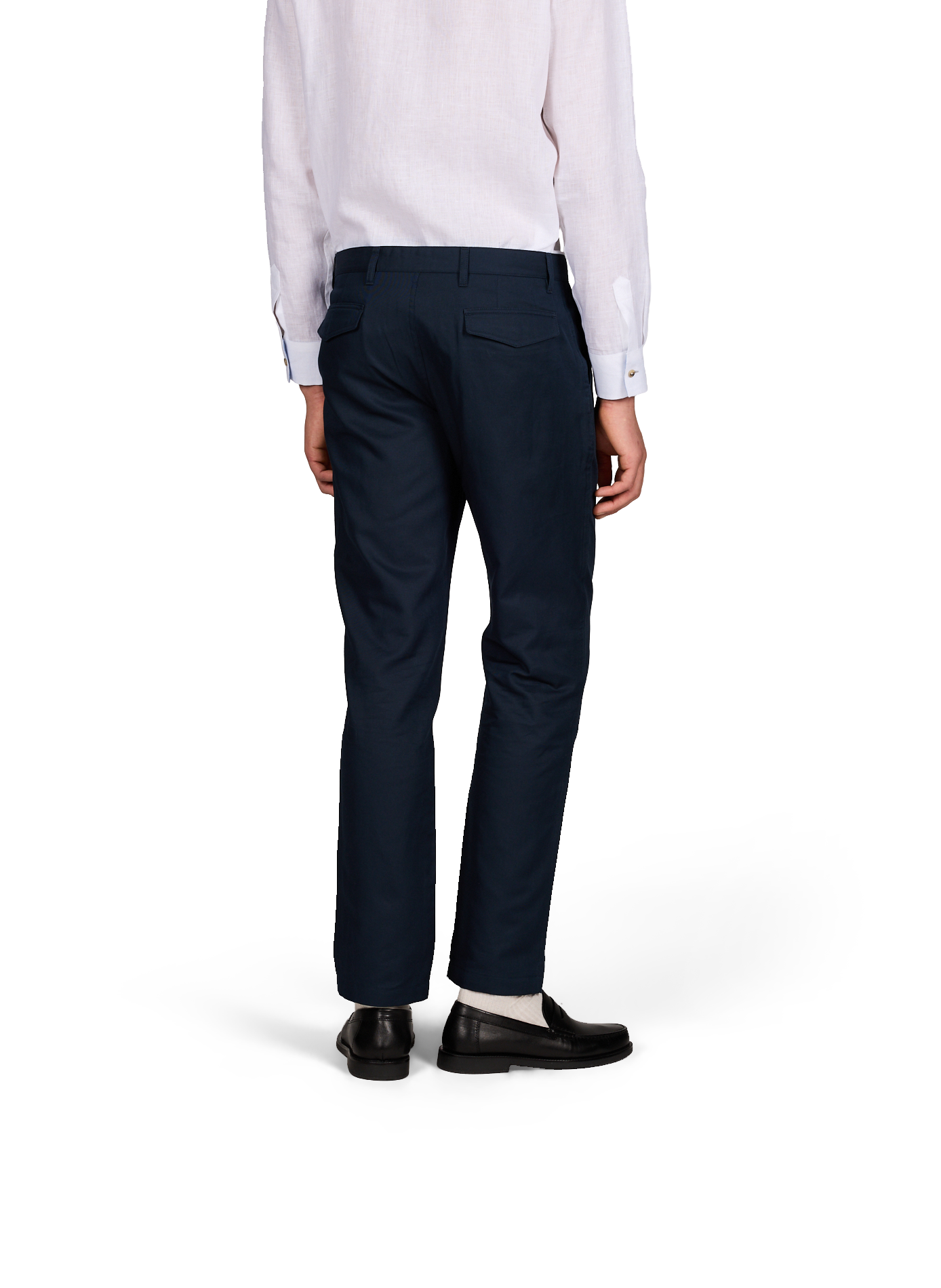 Pantaloni dal taglio affusolato in cotone e lino. PAUL SMITH Blu