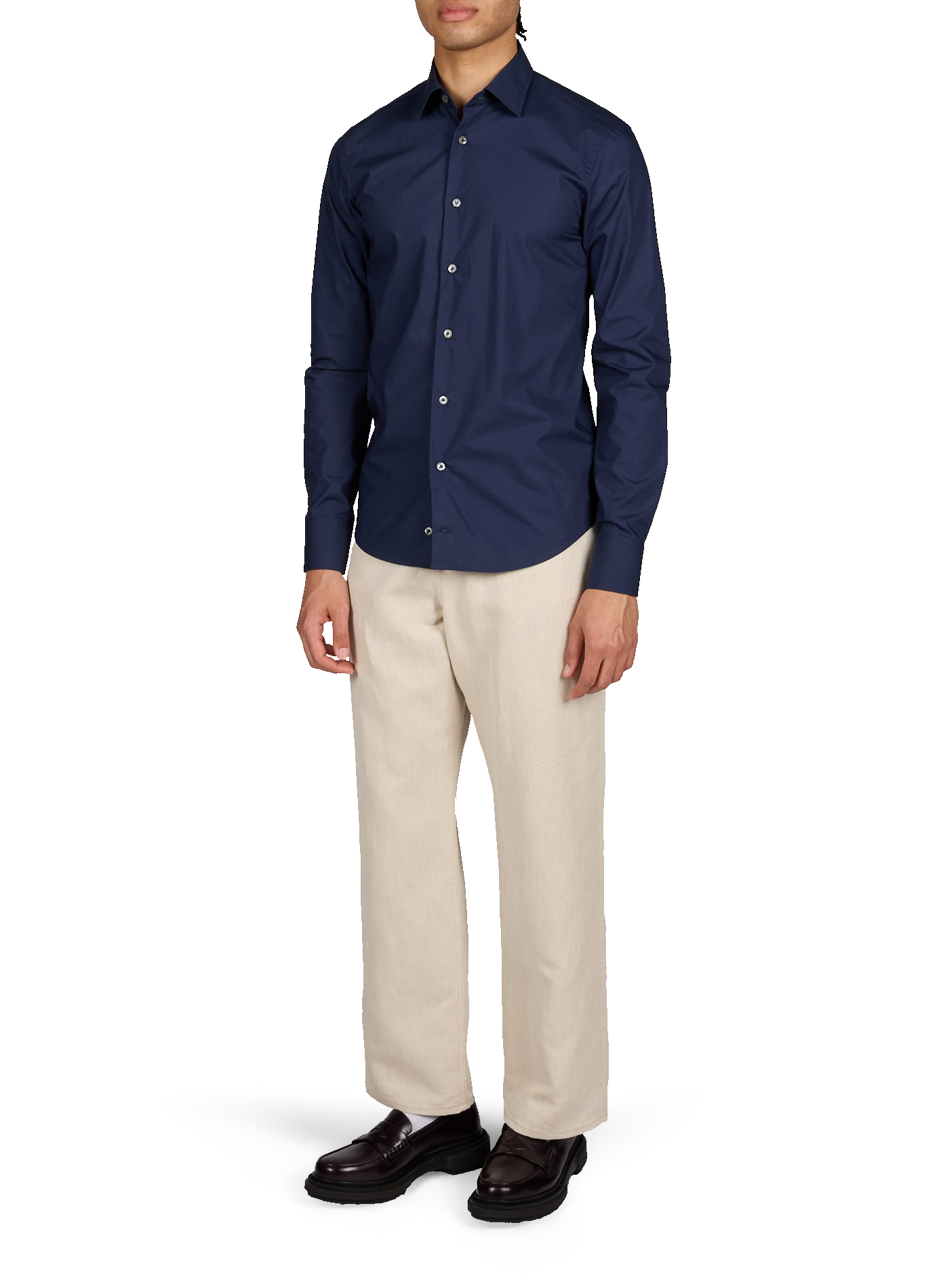Chemise unie en coton VAN LAACK Bleu