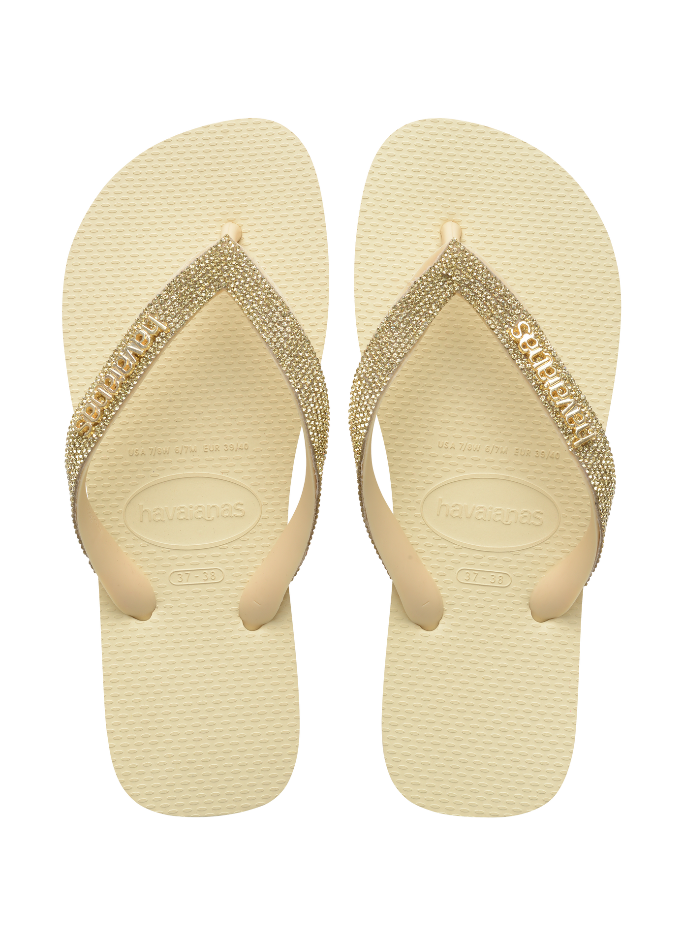 Top Glow Logo Flip-Flops HAVAIANAS Beige