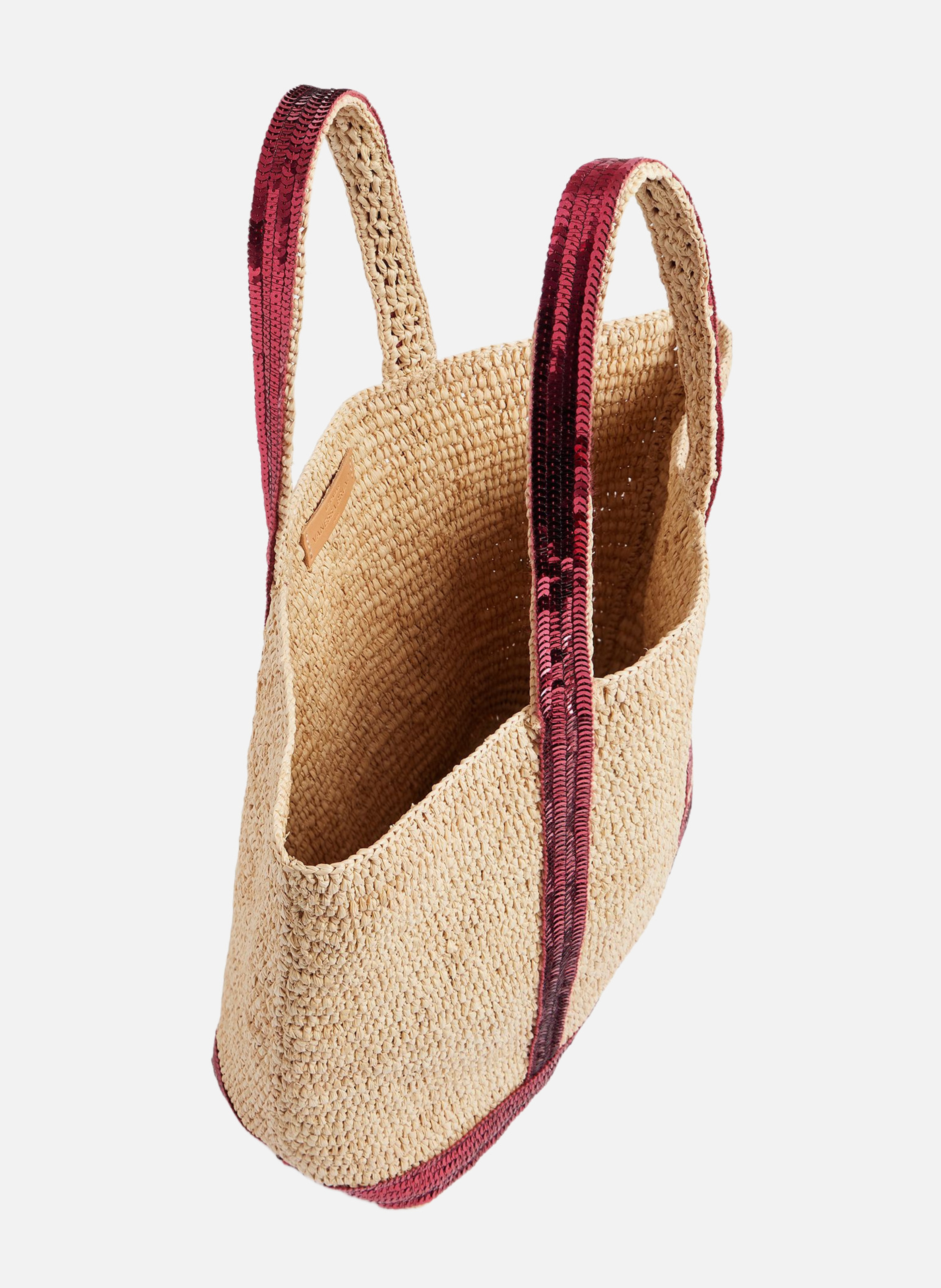 Cabas m en raphia VANESSA BRUNO Rose