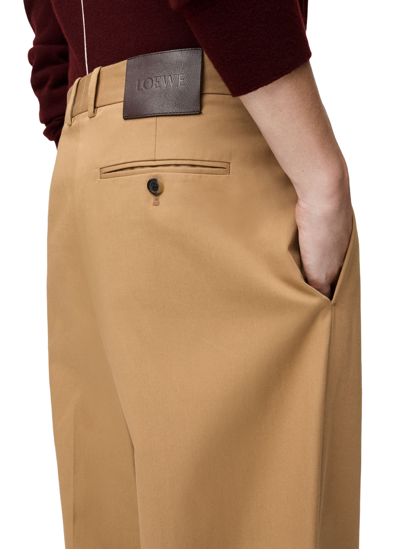 Pantalon large en coton LOEWE Beige