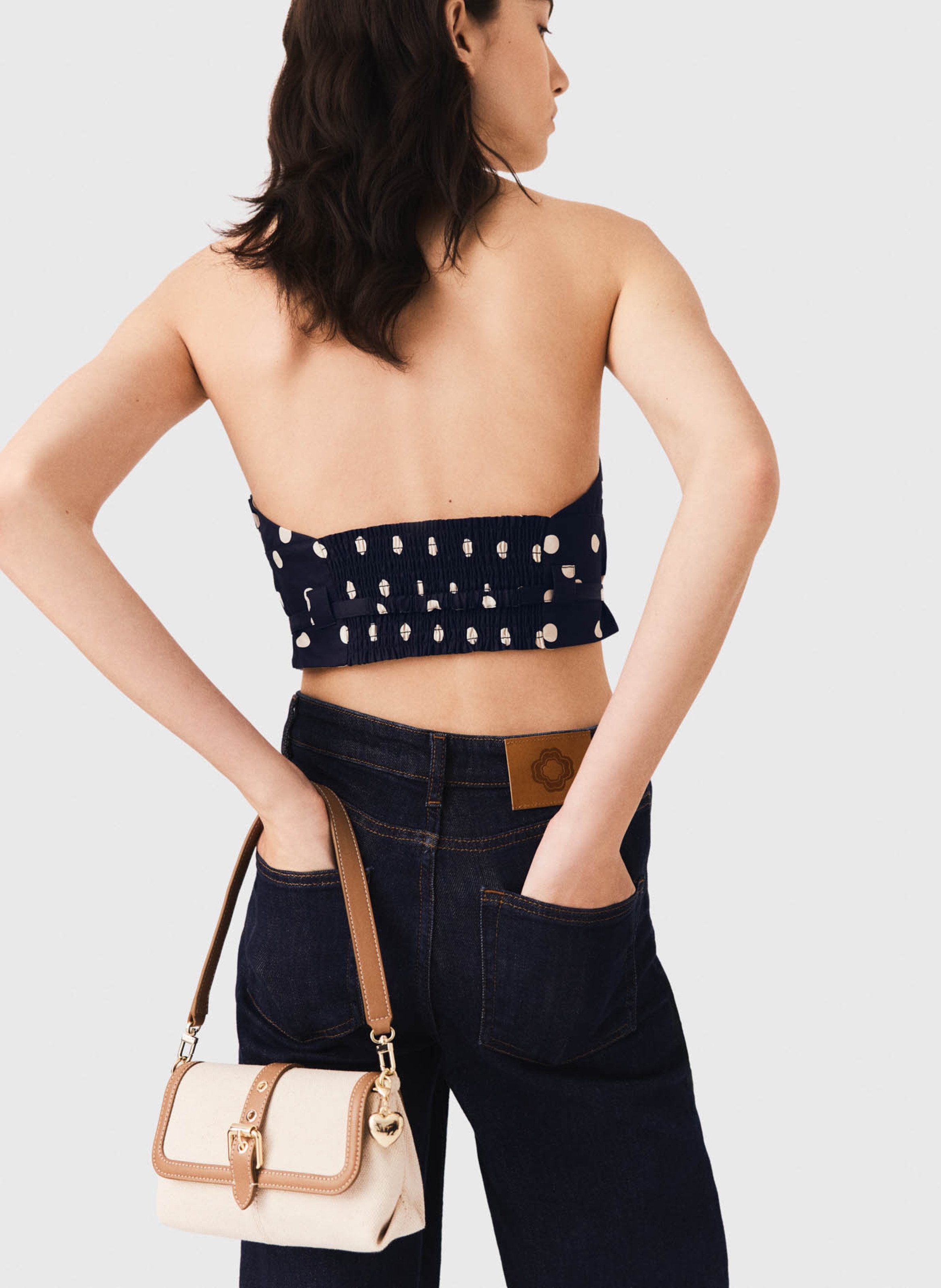 Top court en coton MAJE Bleu