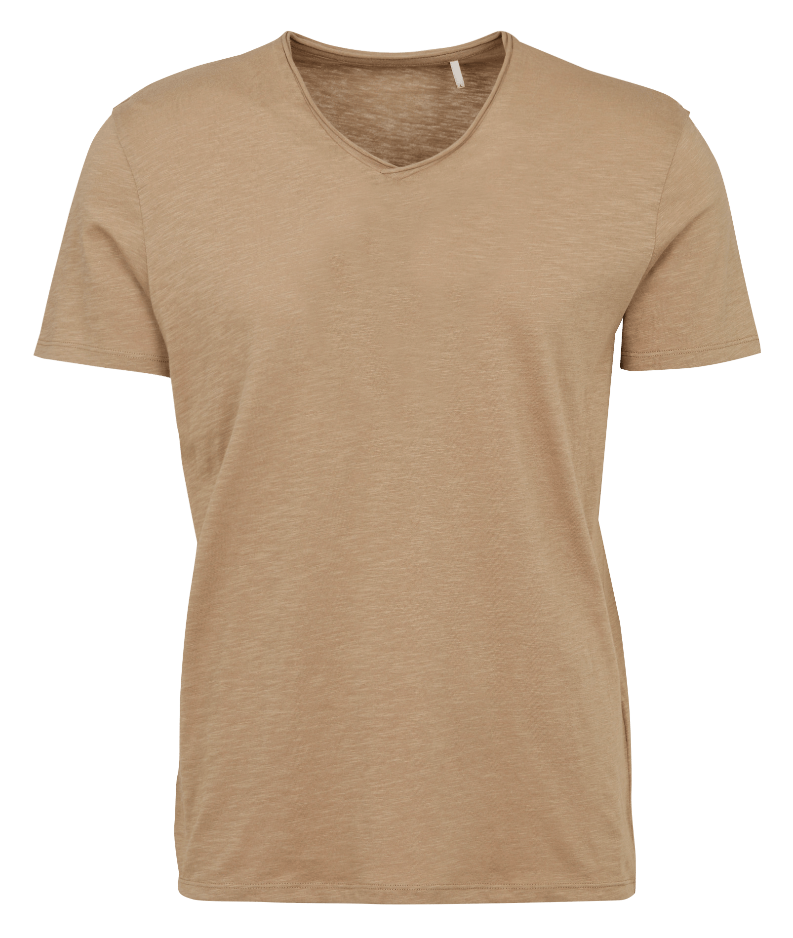 Tee-shirt droit col v en coton IKKS Beige