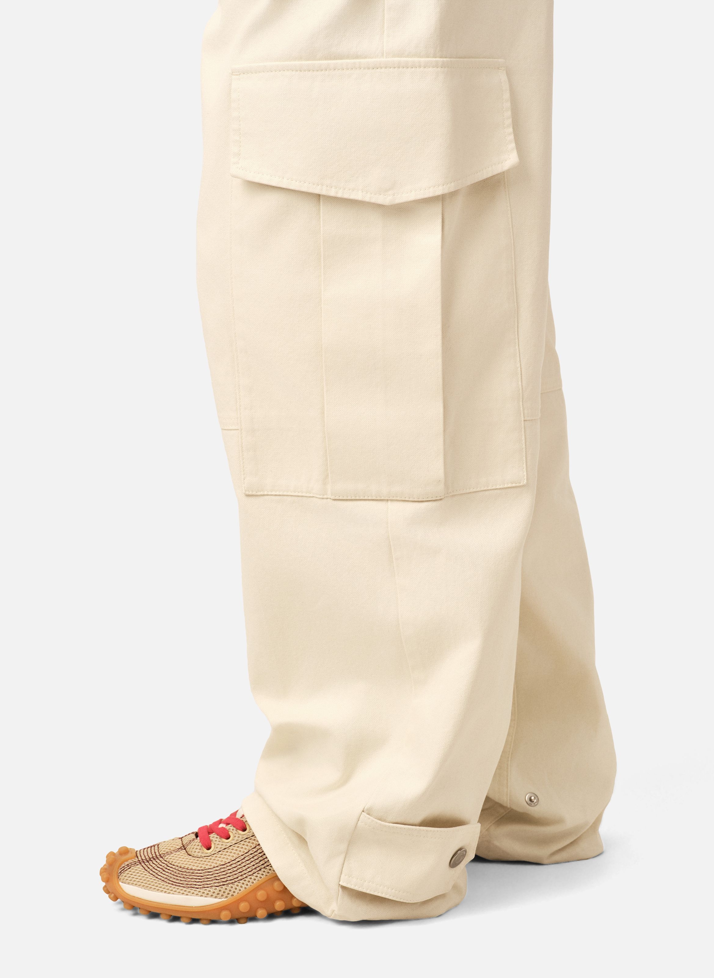 Pantalon cargo coupe baggy en coton AMI PARIS Blanc