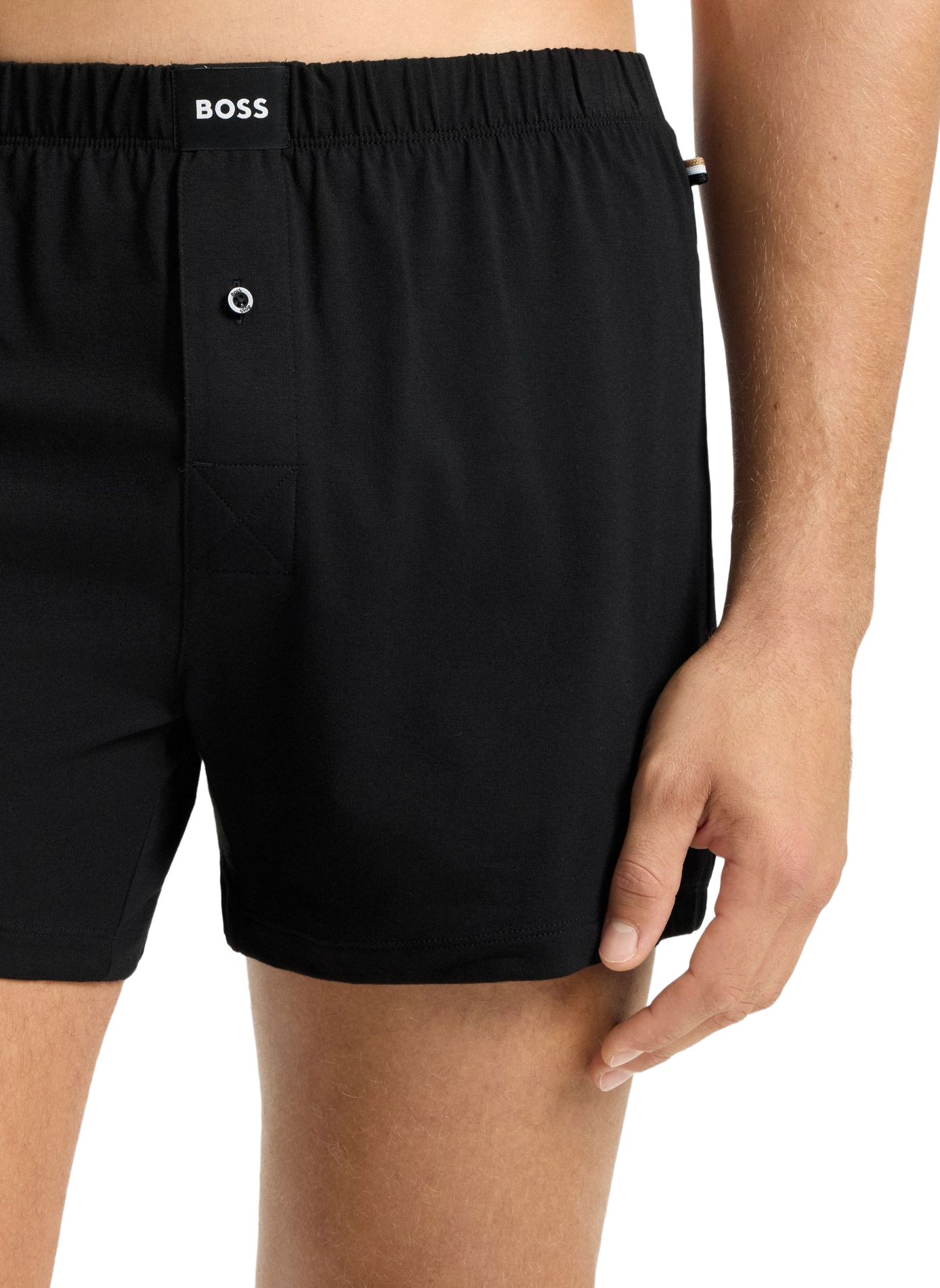 Lot de deux boxers en coton stretch BOSS Noir