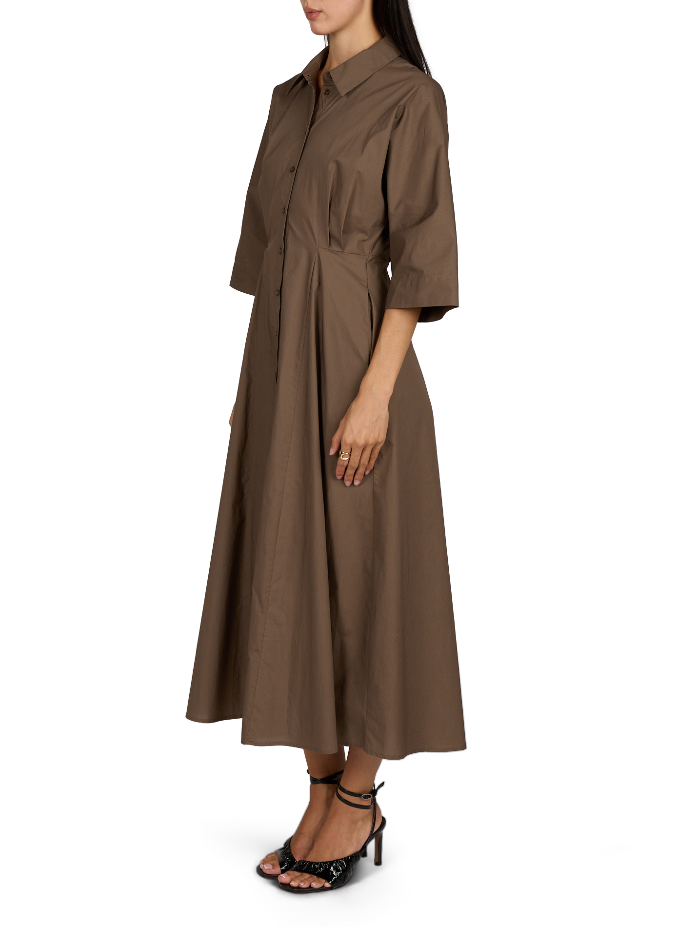 Robe chemise Objelly en coton  OBJECT Marron